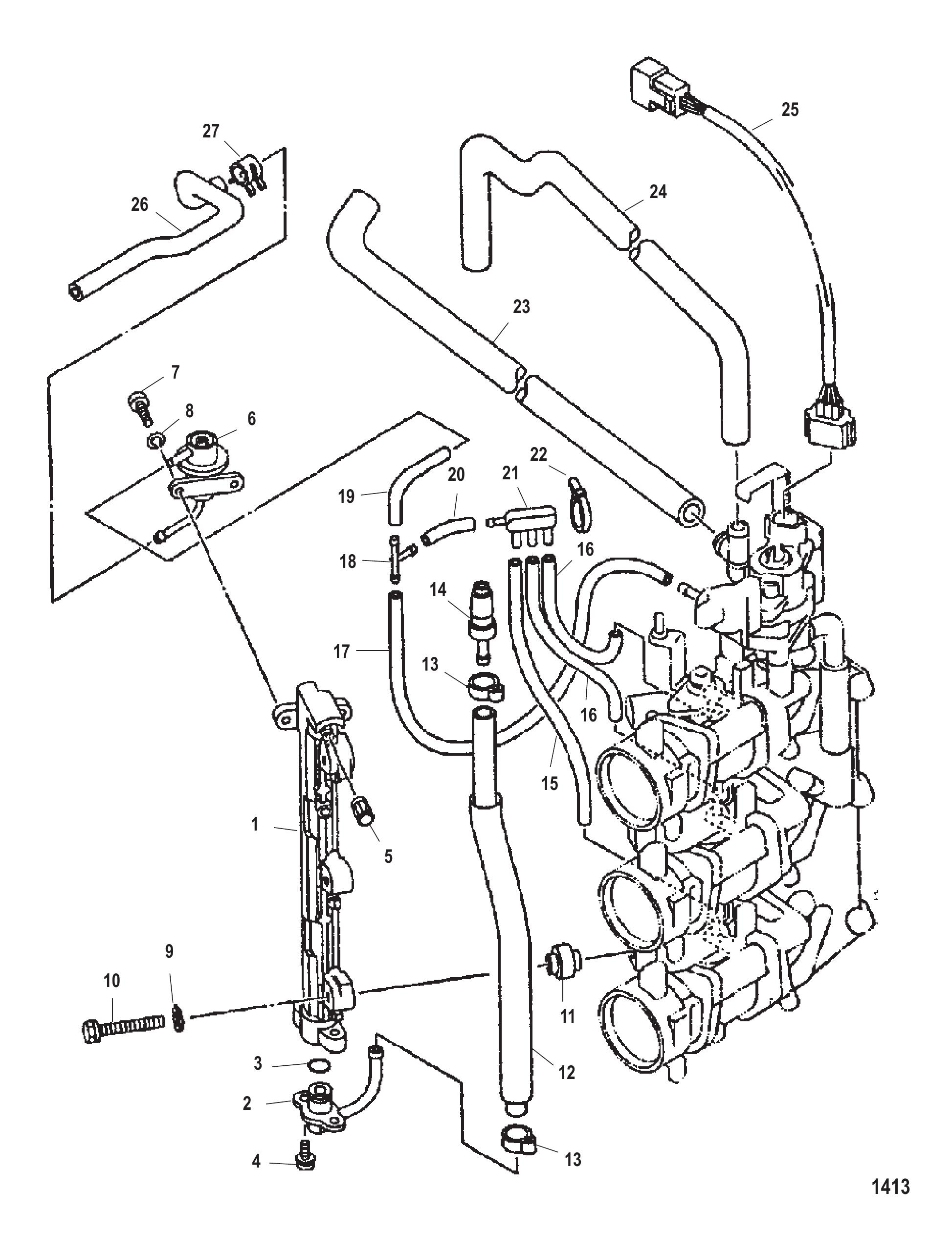 节气门体管路布置 Throttle Body Hose Routing