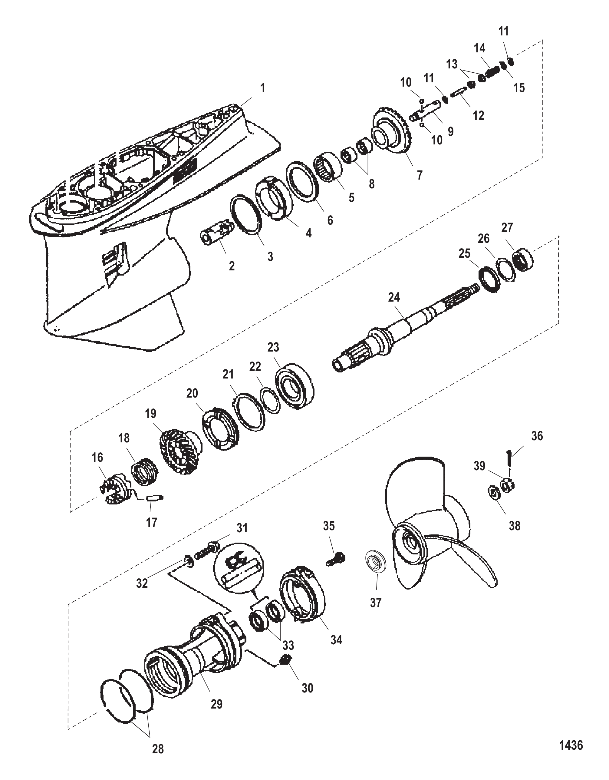 齿轮箱螺旋桨轴-反向旋转 Gear Housing Propeller Shaft - Counter Rotation