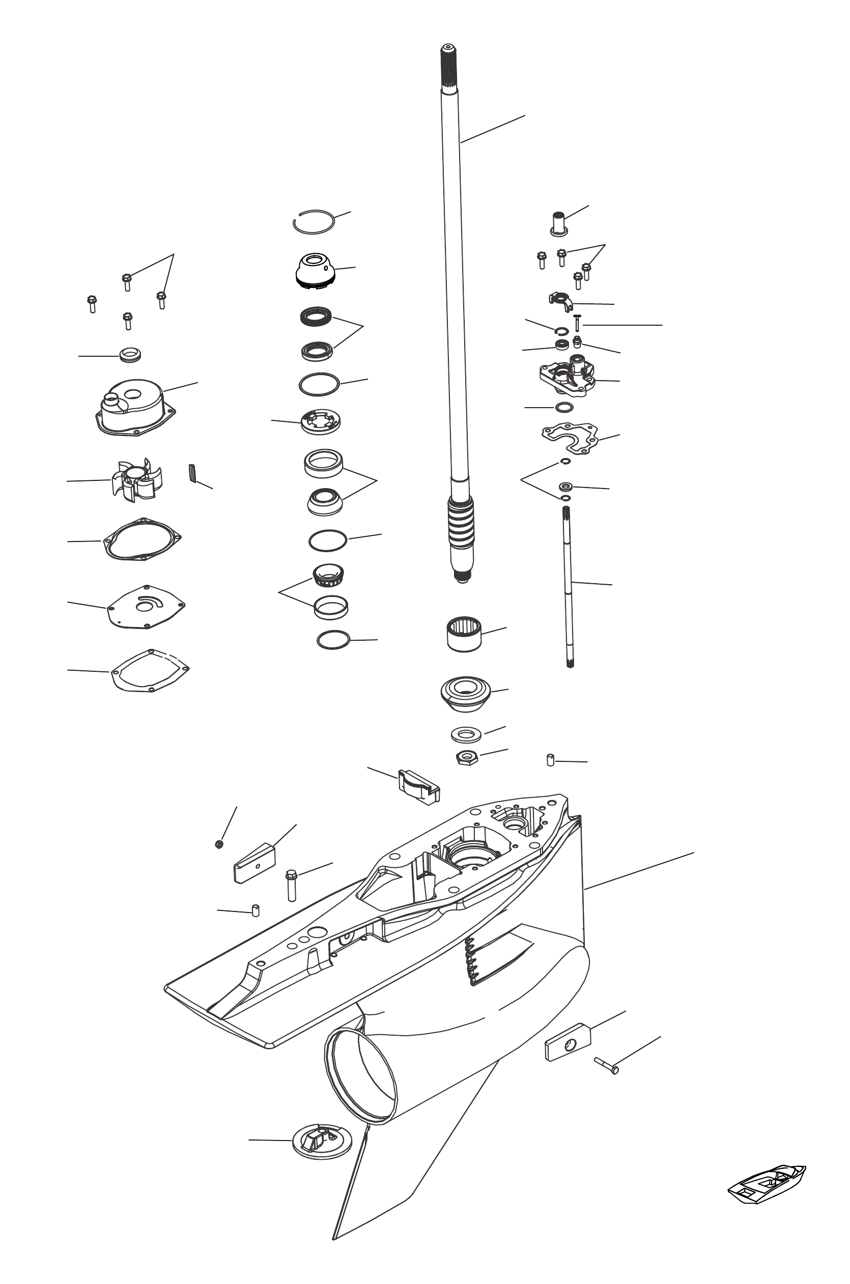齿轮箱，驱动轴，5.44鱼雷型 Gear Housing, Driveshaft, 5.44 Torpedo