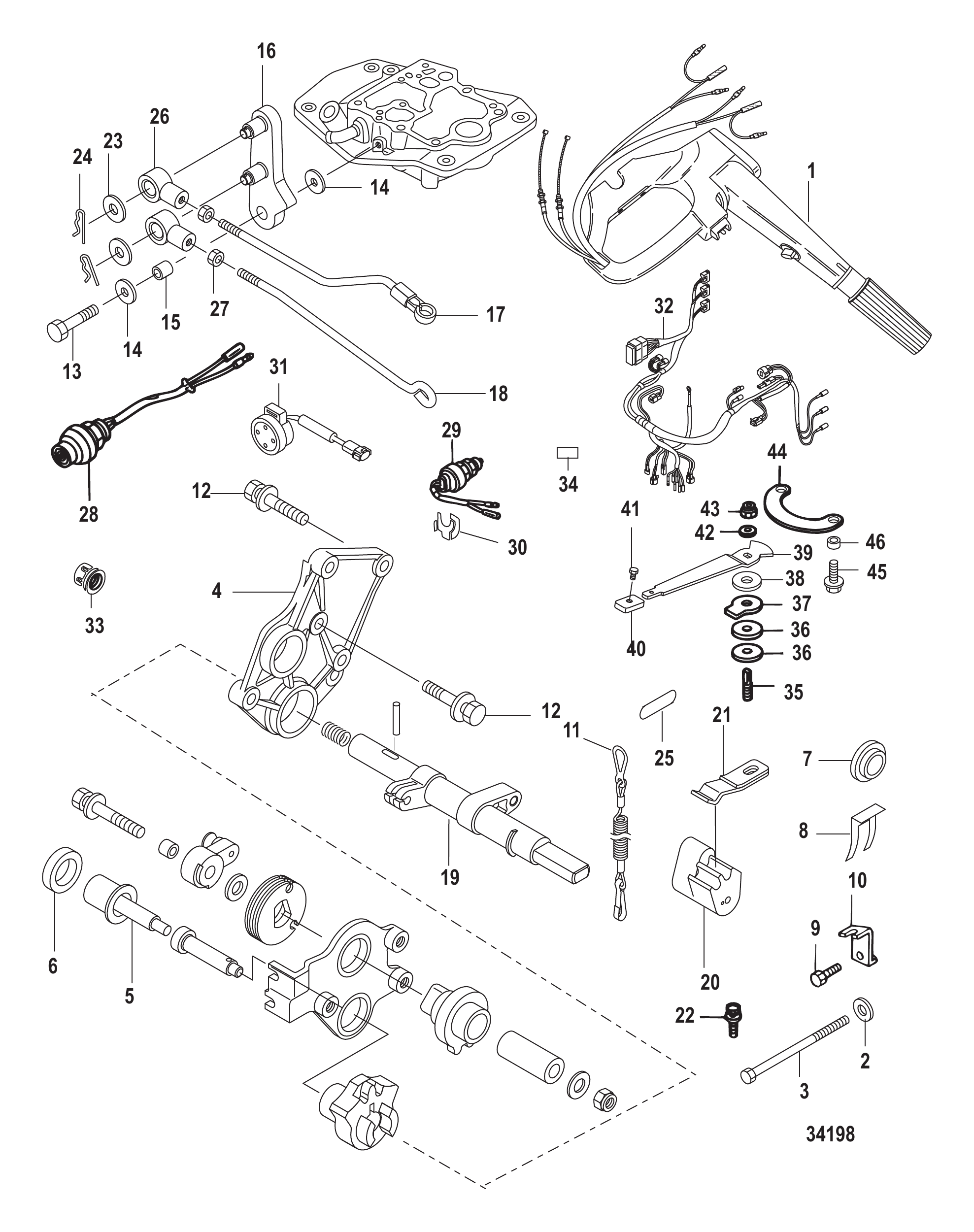 Tiller Handle Conversion Kit 25-30 Hp - 879147A09