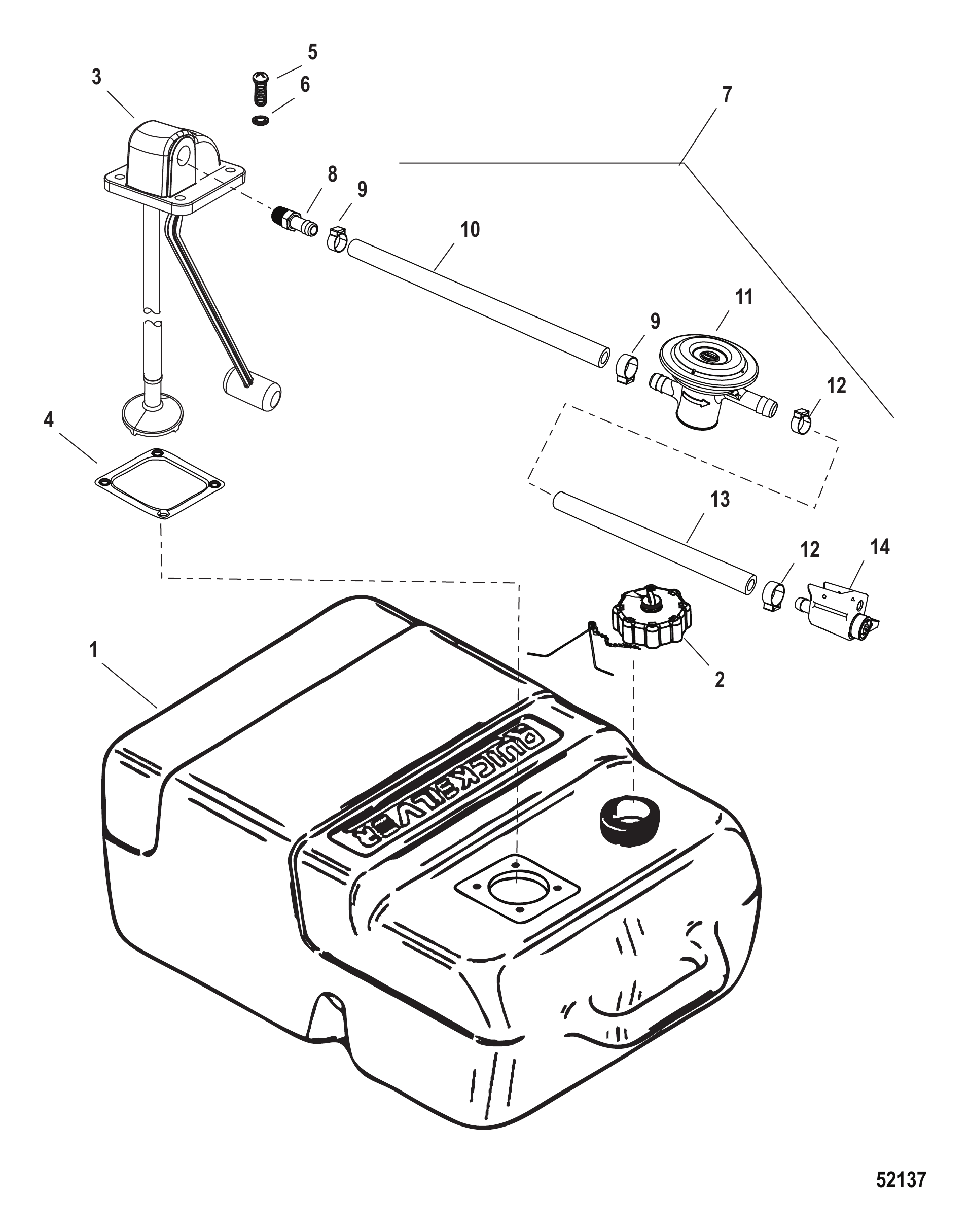 燃油箱总成（6.6加仑）25升（符合美国EPA标准） Fuel Tank Assembly (6.6 Gallon) 25L (US-EPA Complaint)