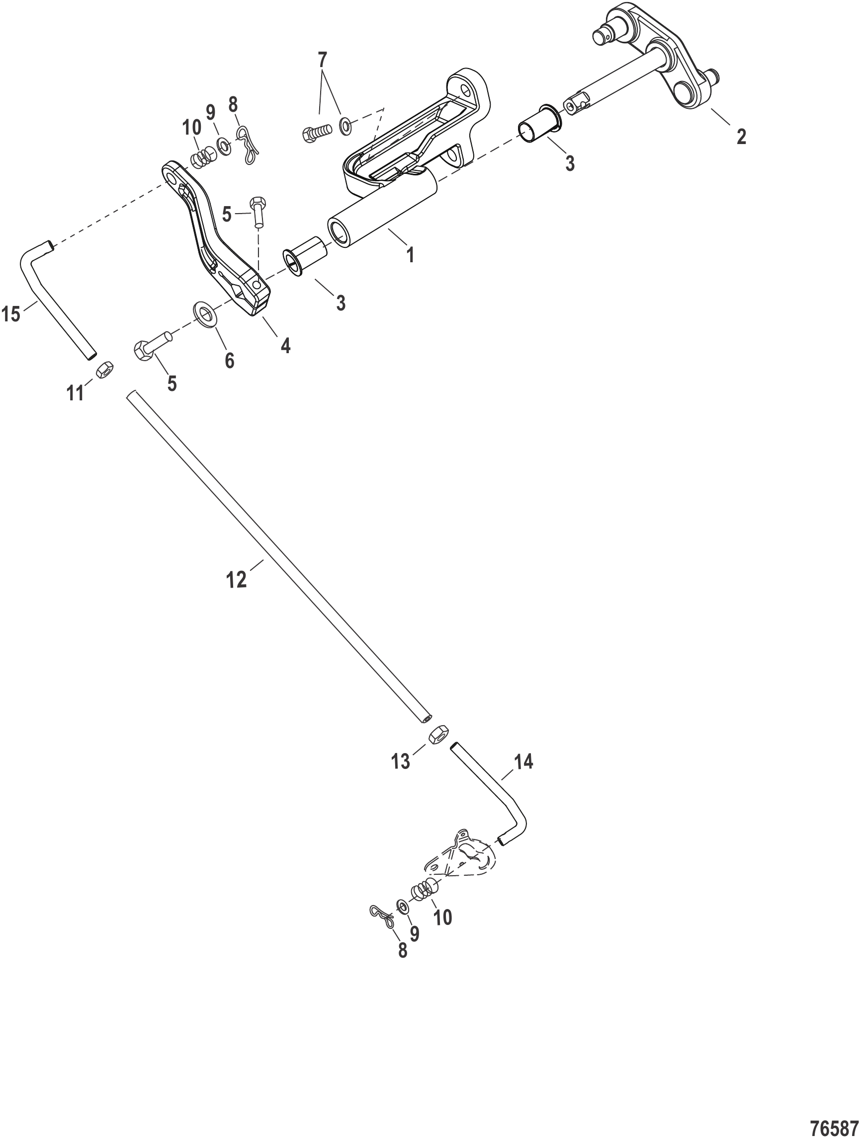 喷泵-换挡连杆舵柄型 Jet - Shift Linkage Tiller Handle