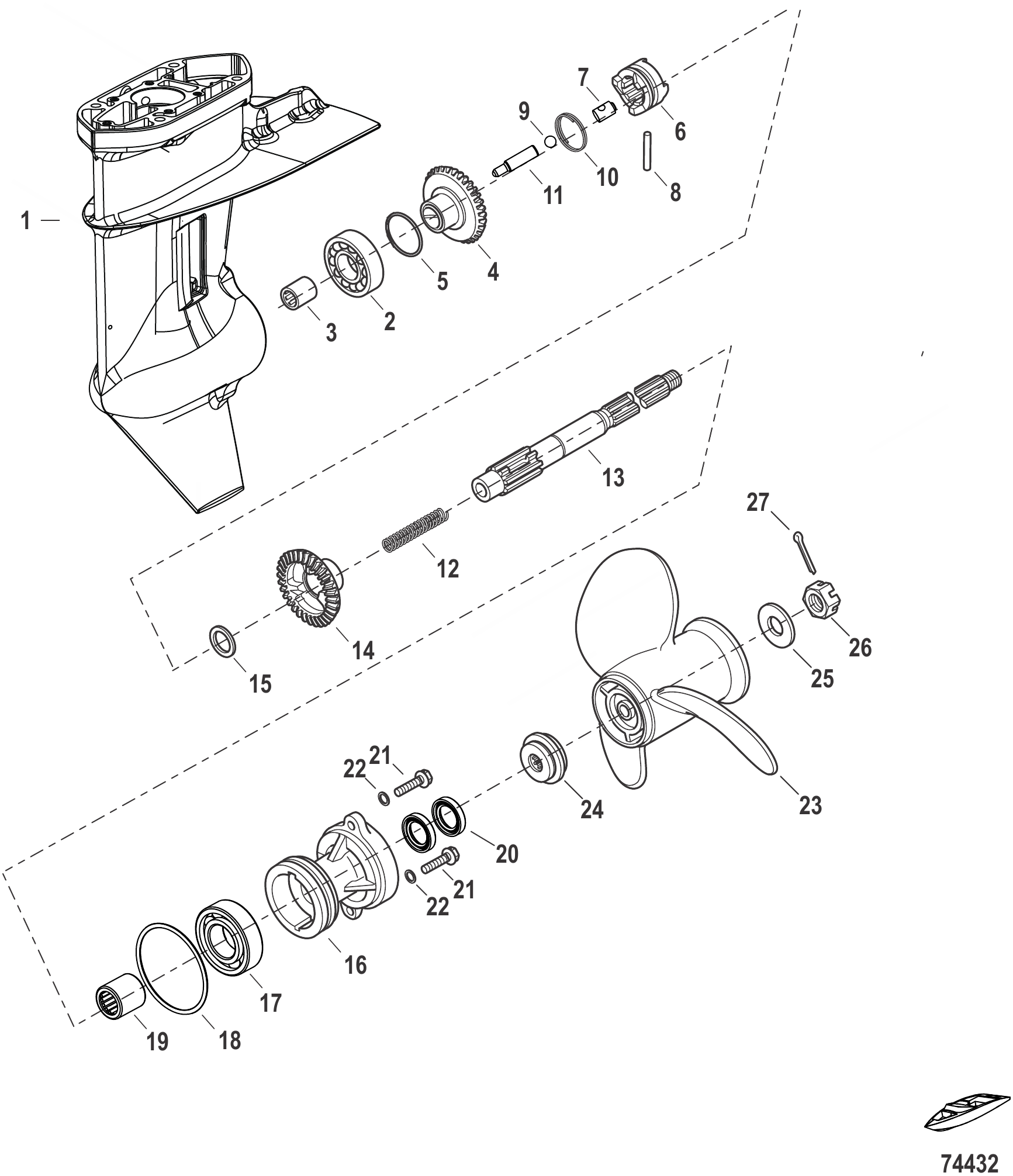 齿轮箱（螺旋桨轴）-速比2.17:1 Gear Housing Propeller Shaft -2.17:1