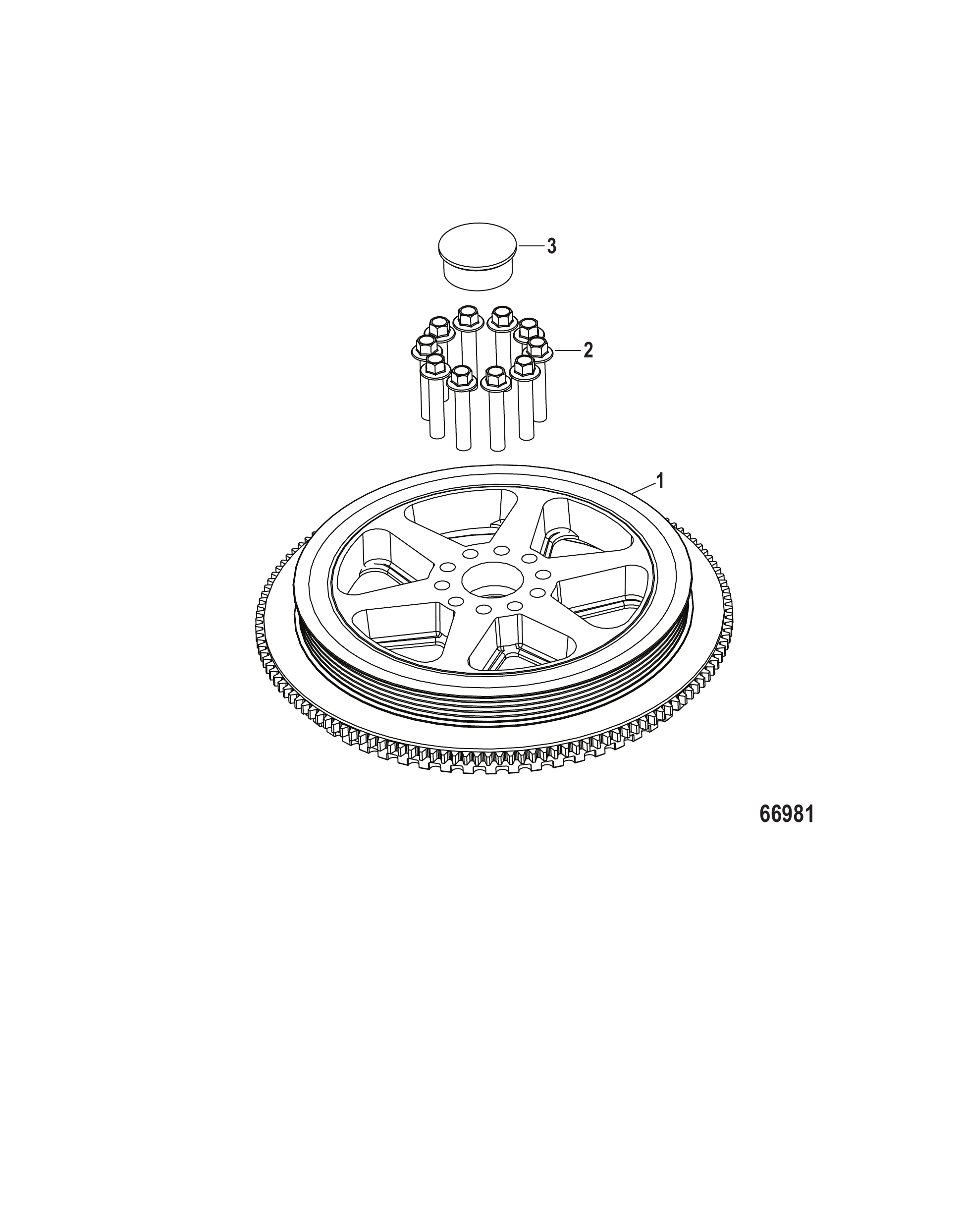 飞轮 3B056352及以下 Flywheel 3B056352 and Below