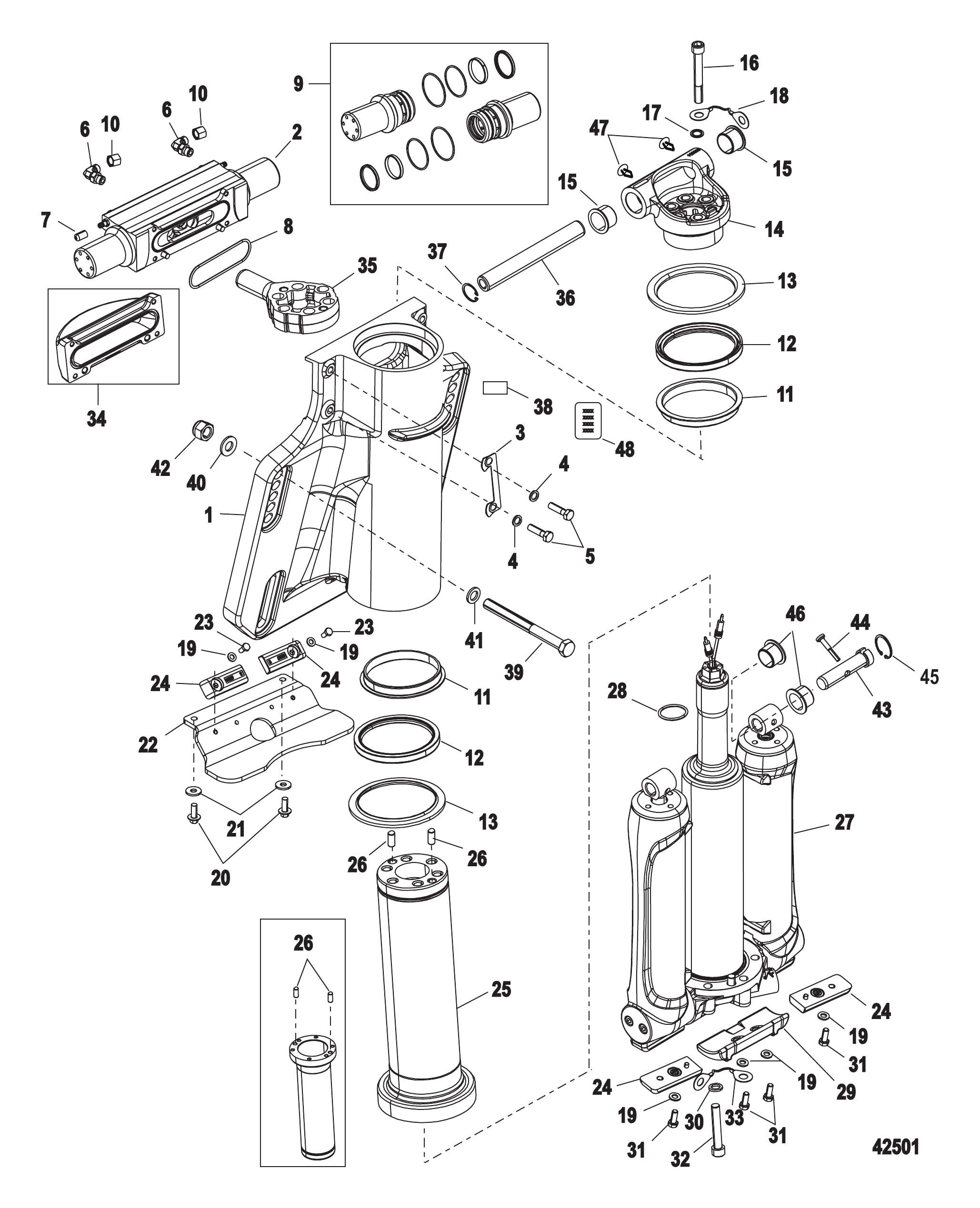 动力升降/转向油缸 Power Trim/Steering Cylinder