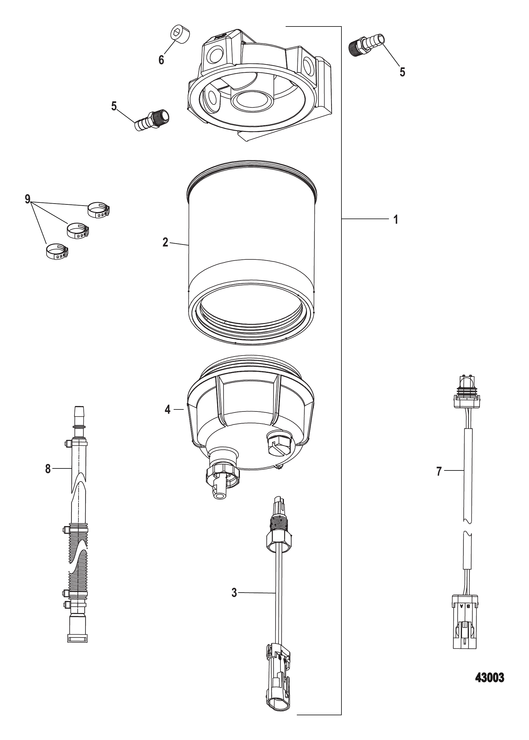 水分分离滤清器套件 886638A01 Water Separator Filter Kit 886638A01