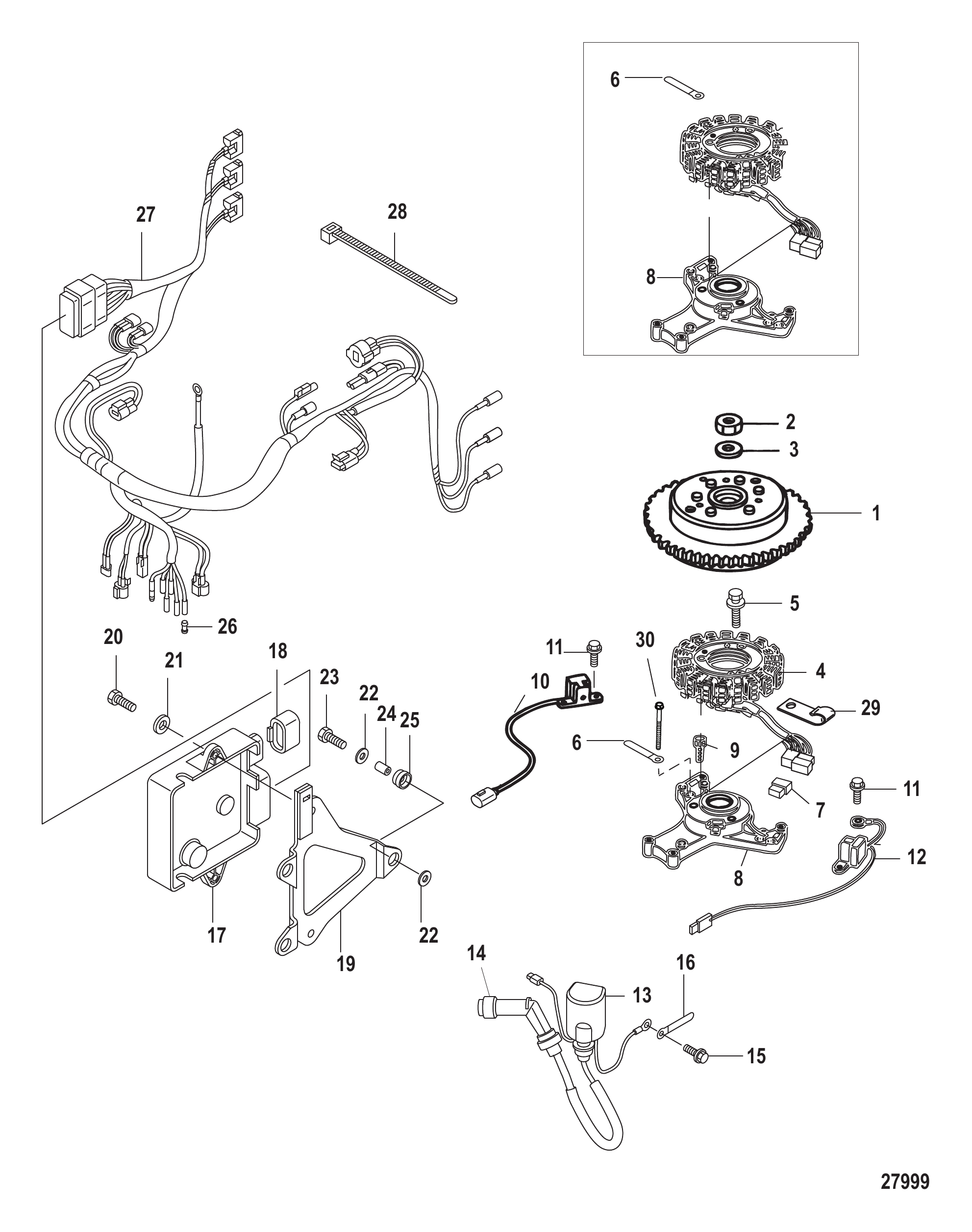 飞轮/ECU/线束总成 Flywheel, ECU and Wiring Harness