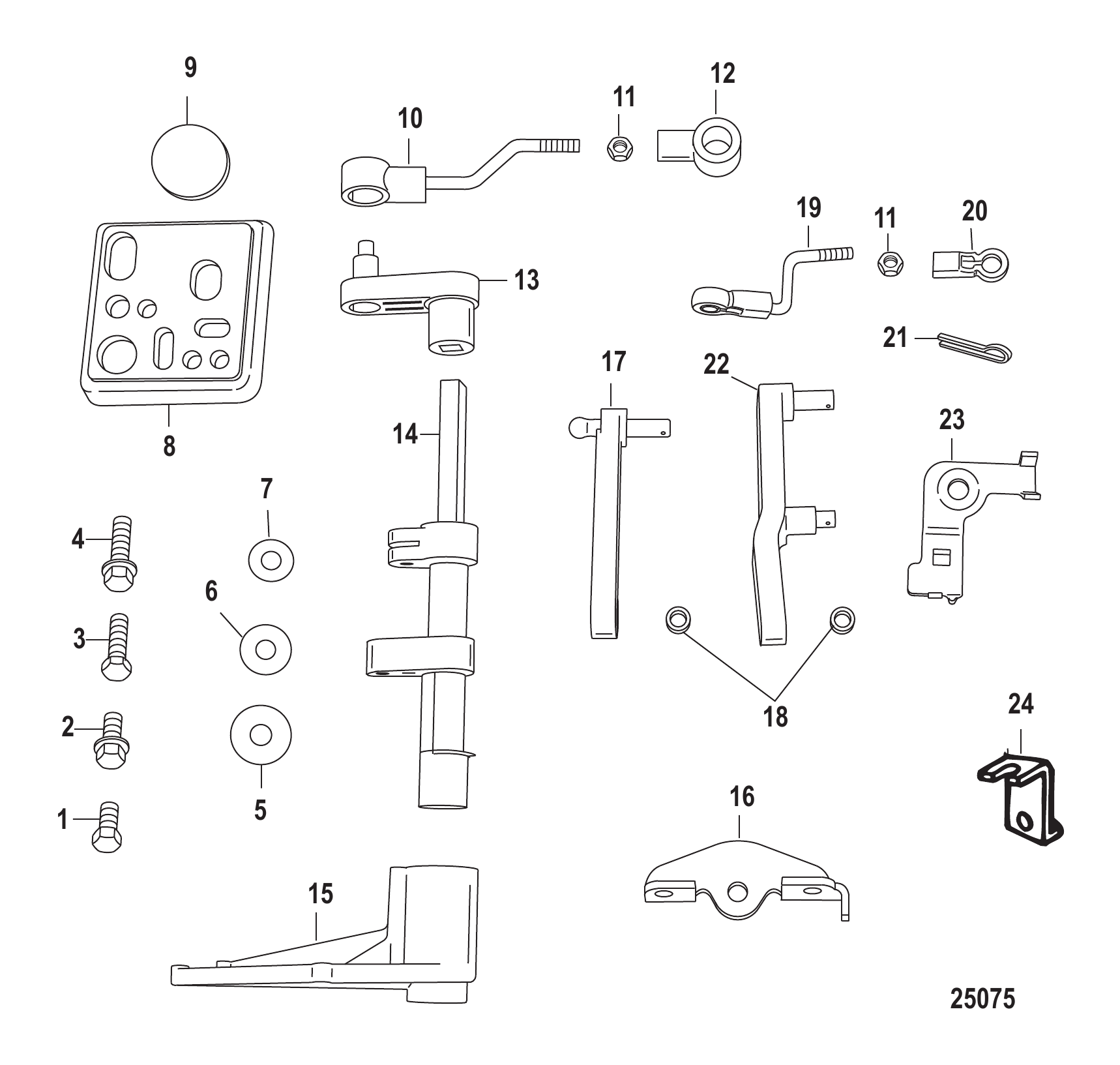 遥控转换套件-手动启动25-30马力889246A34 RC Conversion Kit-Manual Start 25-30 Hp 889246A34