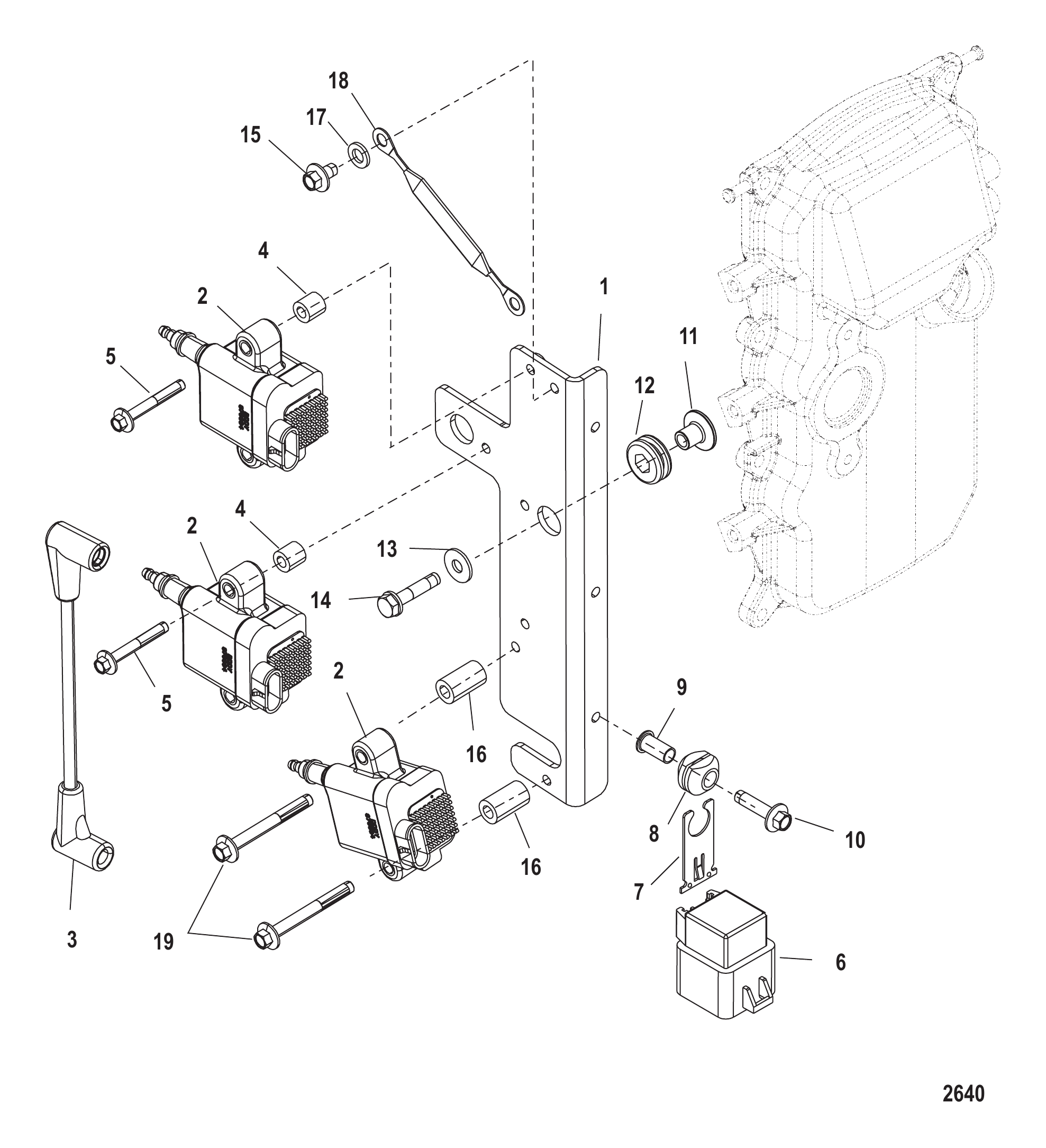 点火线圈 S/N-USA-0T980000/BEL-0P325500及以上 Ignition Coil S/N-USA-0T980000/BEL-0P325500 and Up