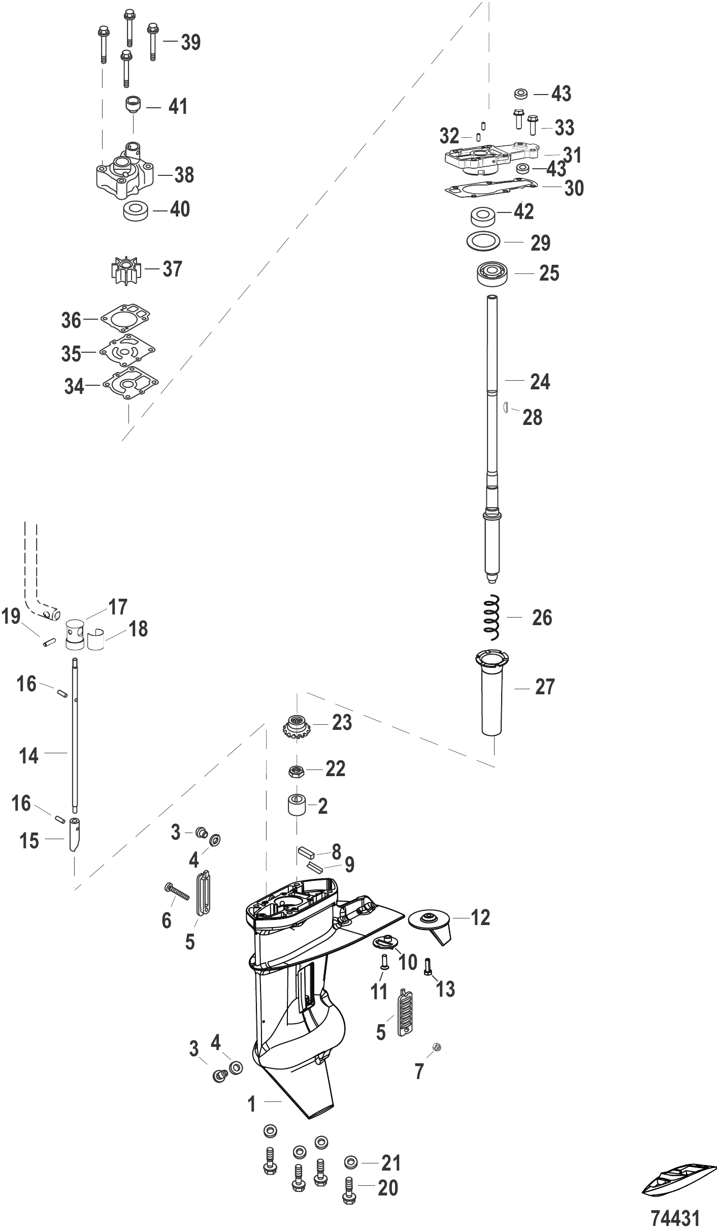 齿轮箱（驱动轴）-速比2.17:1 Gear Housing Driveshaft - 2.17:1