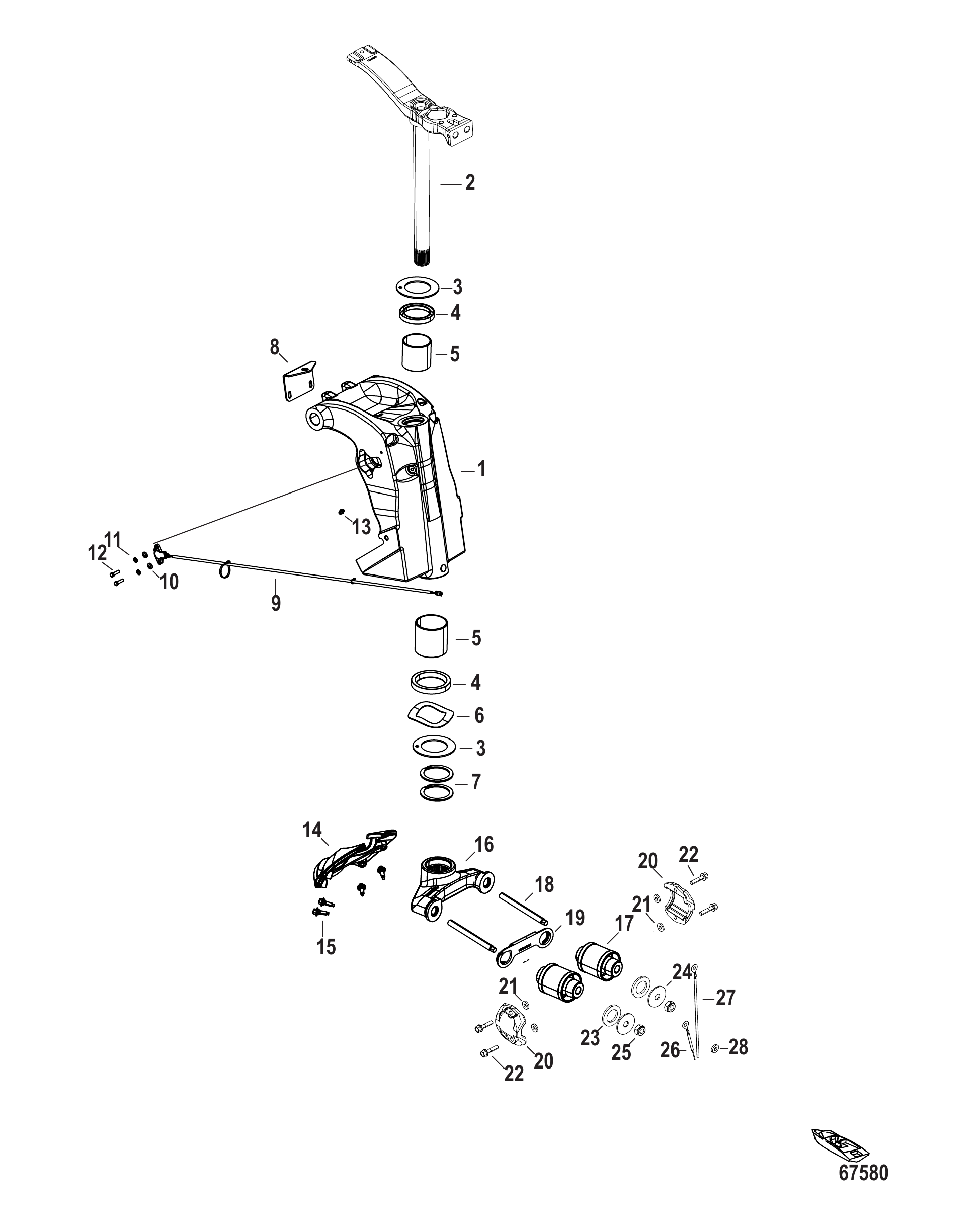 Swivel Bracket and Steering Arm Heavy Duty