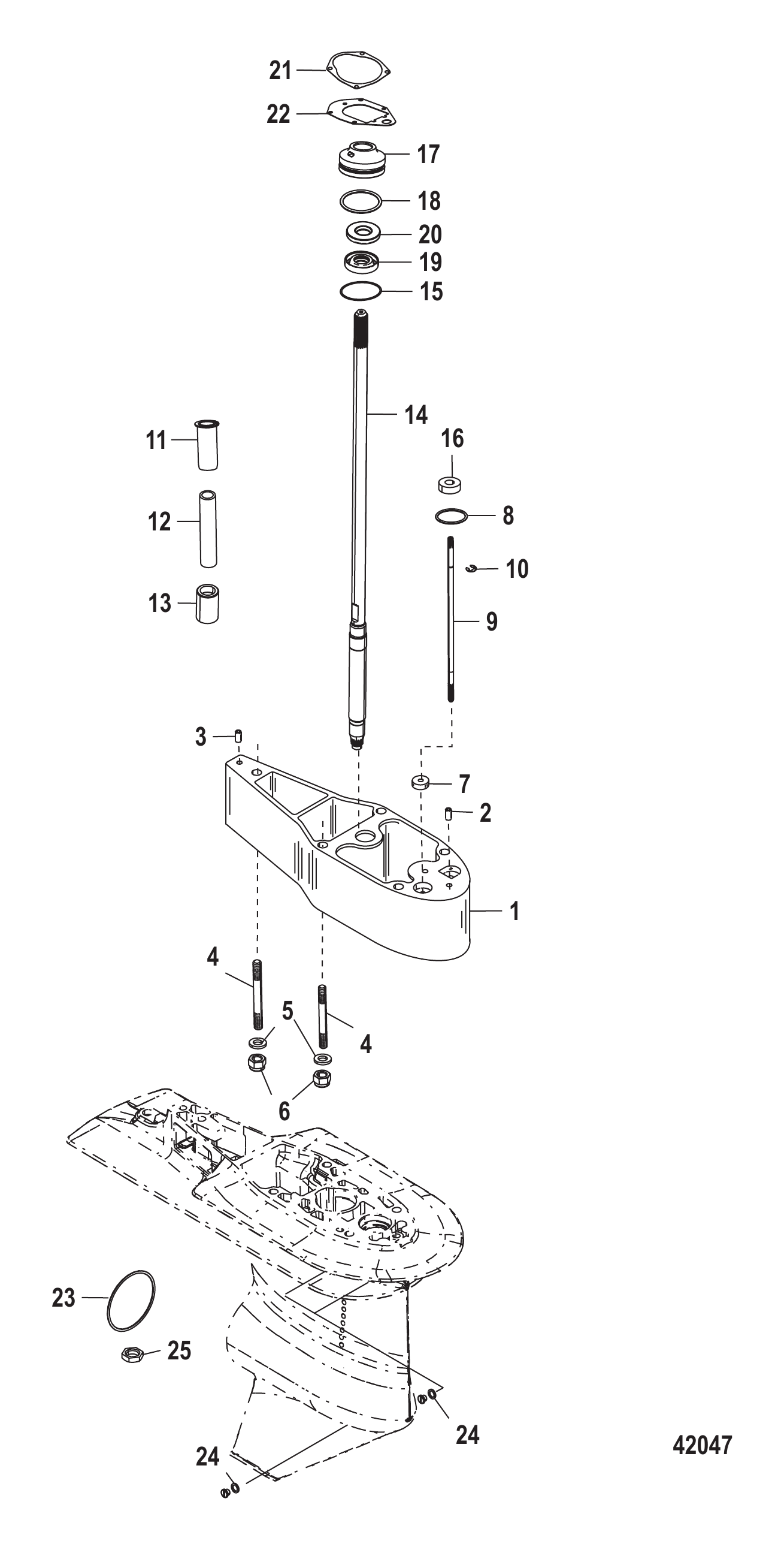 延伸套件-2.5英寸传动轴壳体(879150A88) Extension Kit - 2.5 Inch Driveshaft Housing (879150A88)