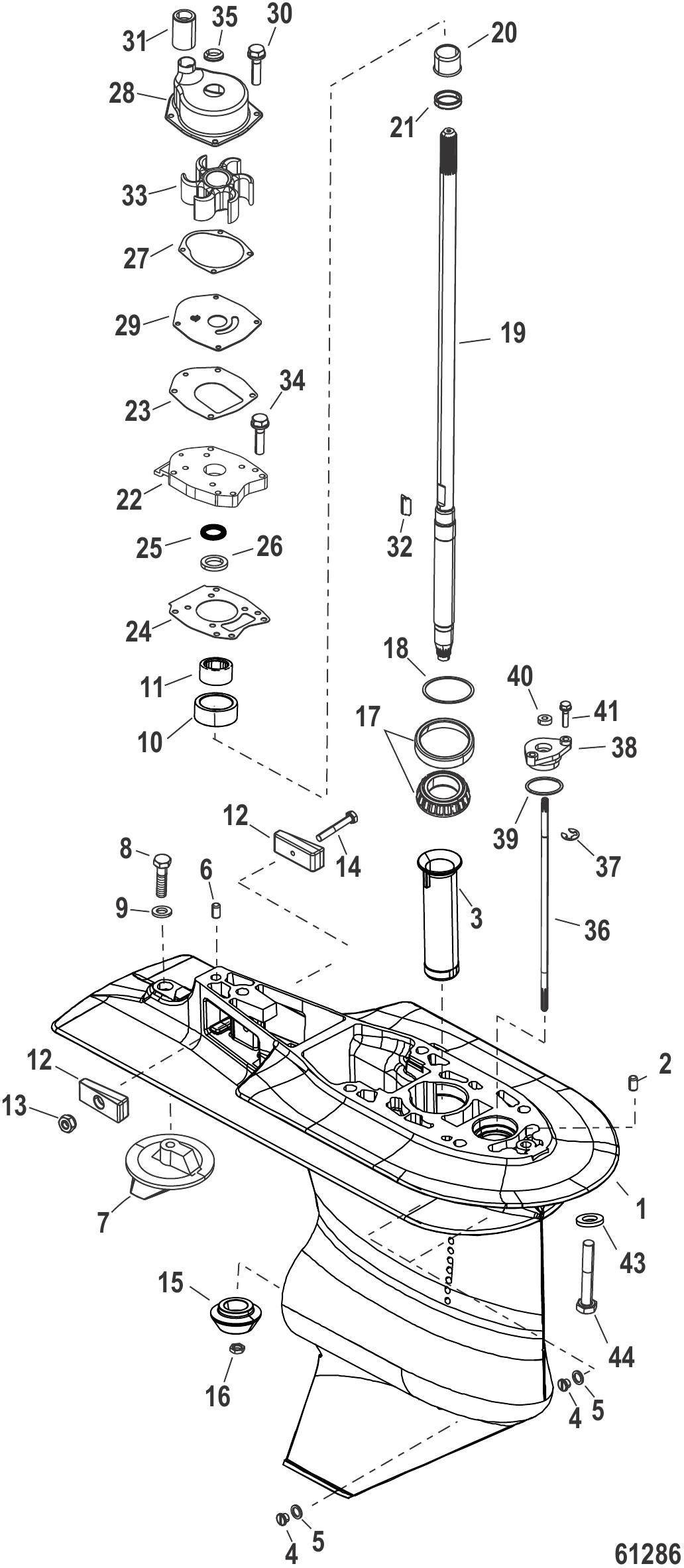 齿轮箱驱动轴-2.33:1减速比 Gear Housing Driveshaft - 2.33:1 Gear Ratio