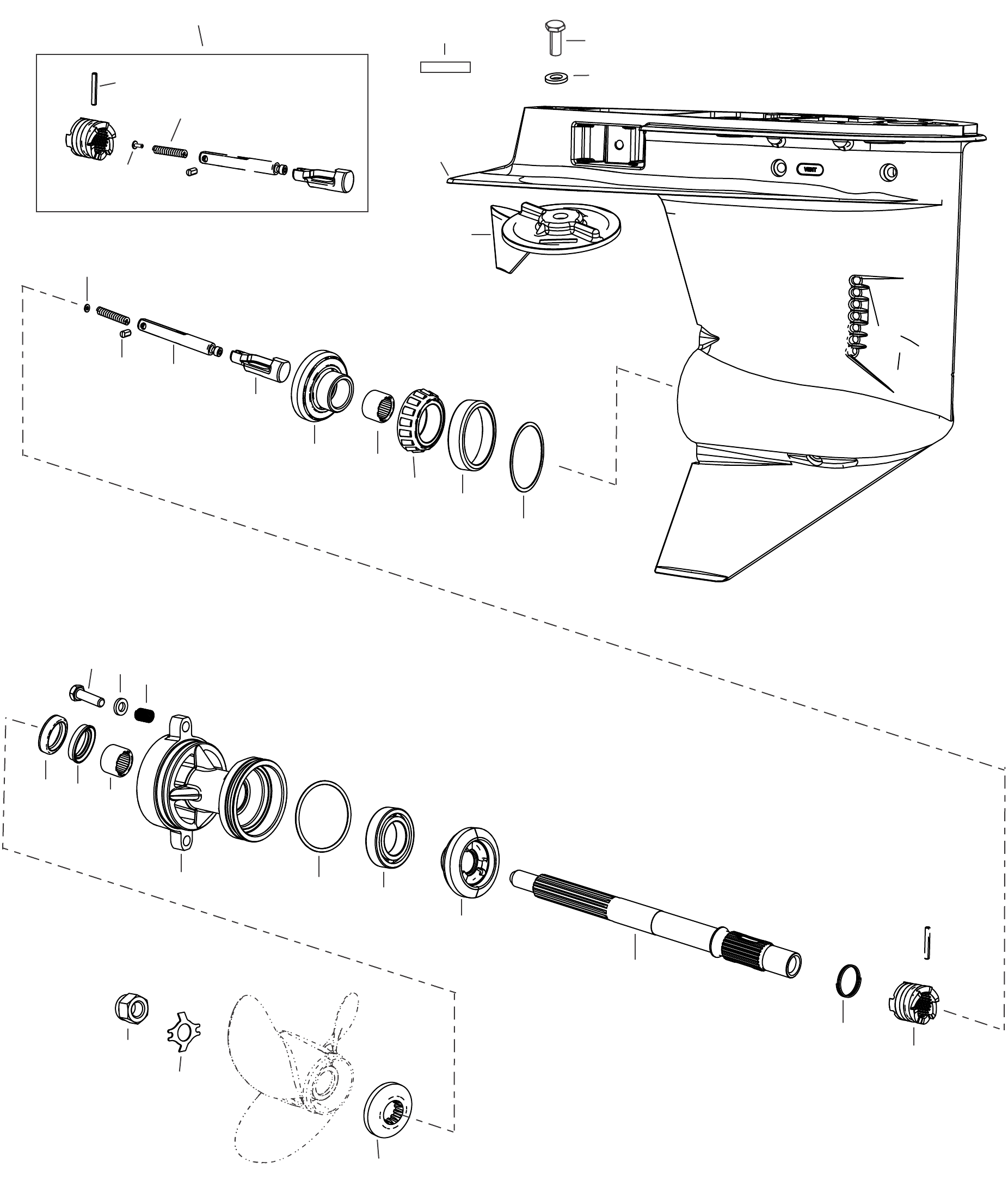 齿轮箱螺旋桨轴-1.83:1传动比 Gear Housing Propeller Shaft - 1.83:1 Gear Ratio