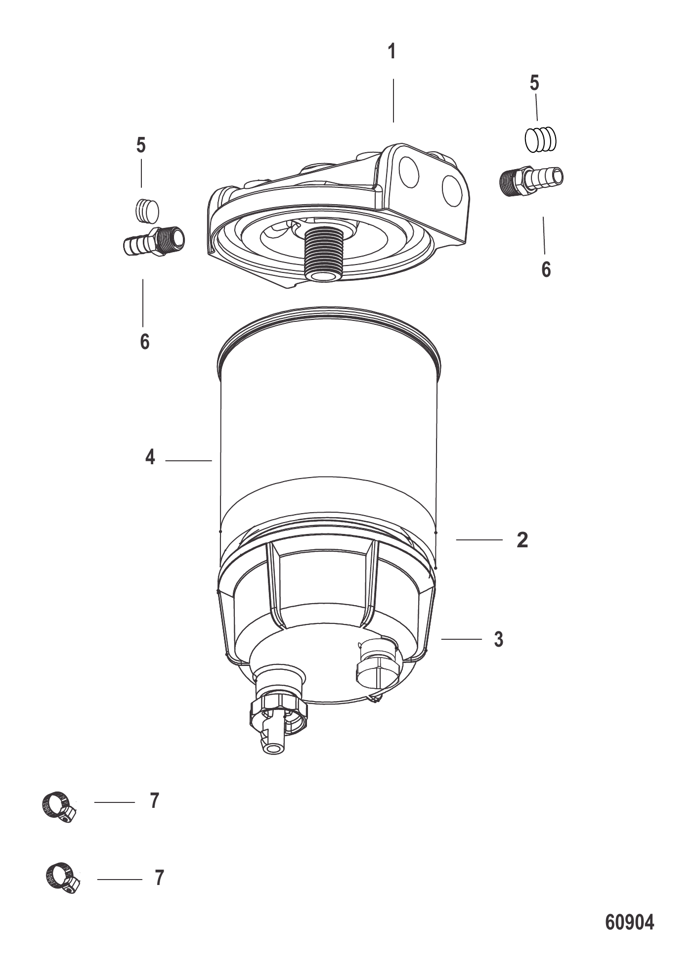 无水分离传感器的燃油滤清器套件-SeaPro Water Separator Fuel Filter Kit Without WIF Sensor-SeaPro