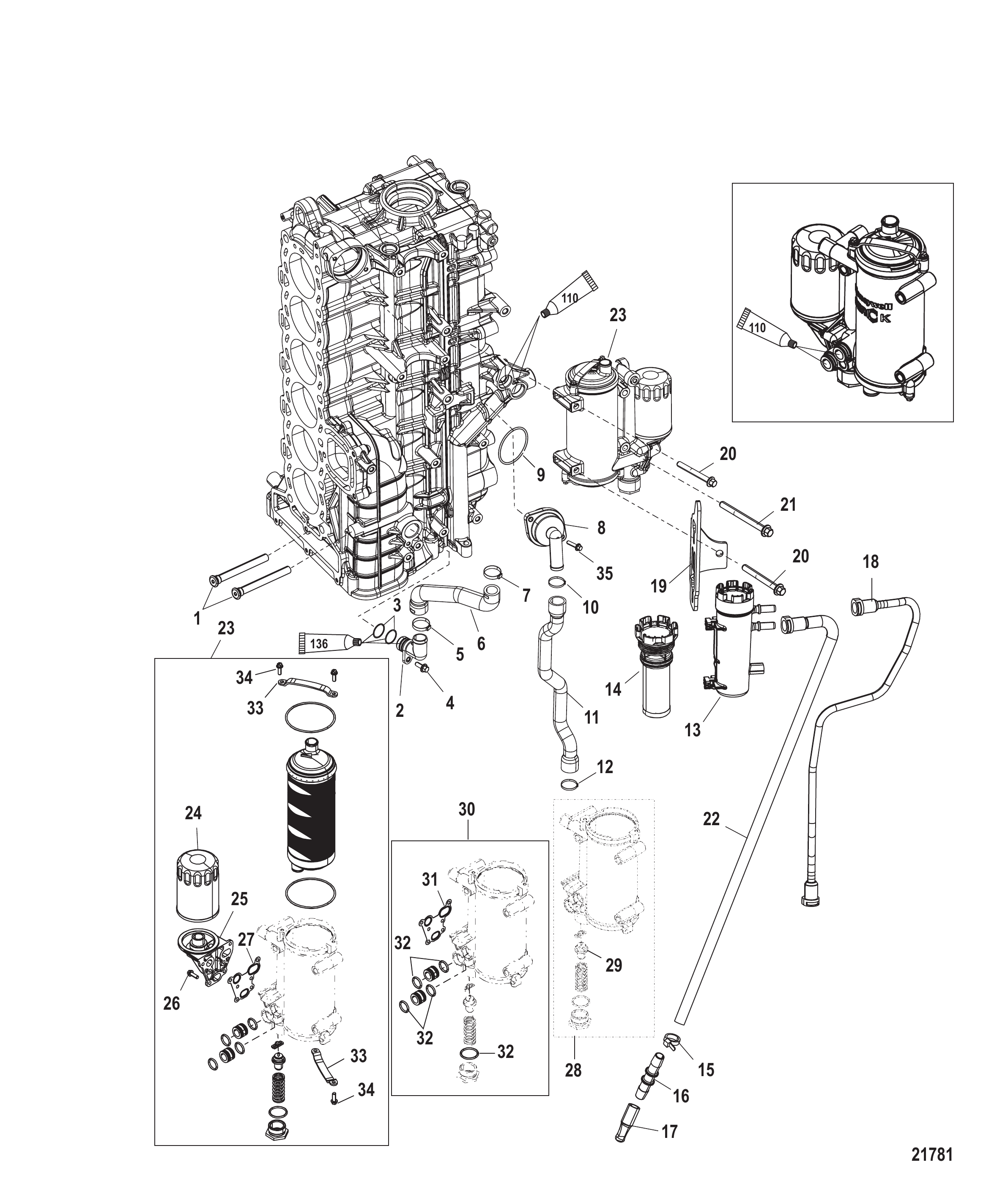 右舷气缸体/机油冷却器 Starboard Cylinder Block/Oil Cooler