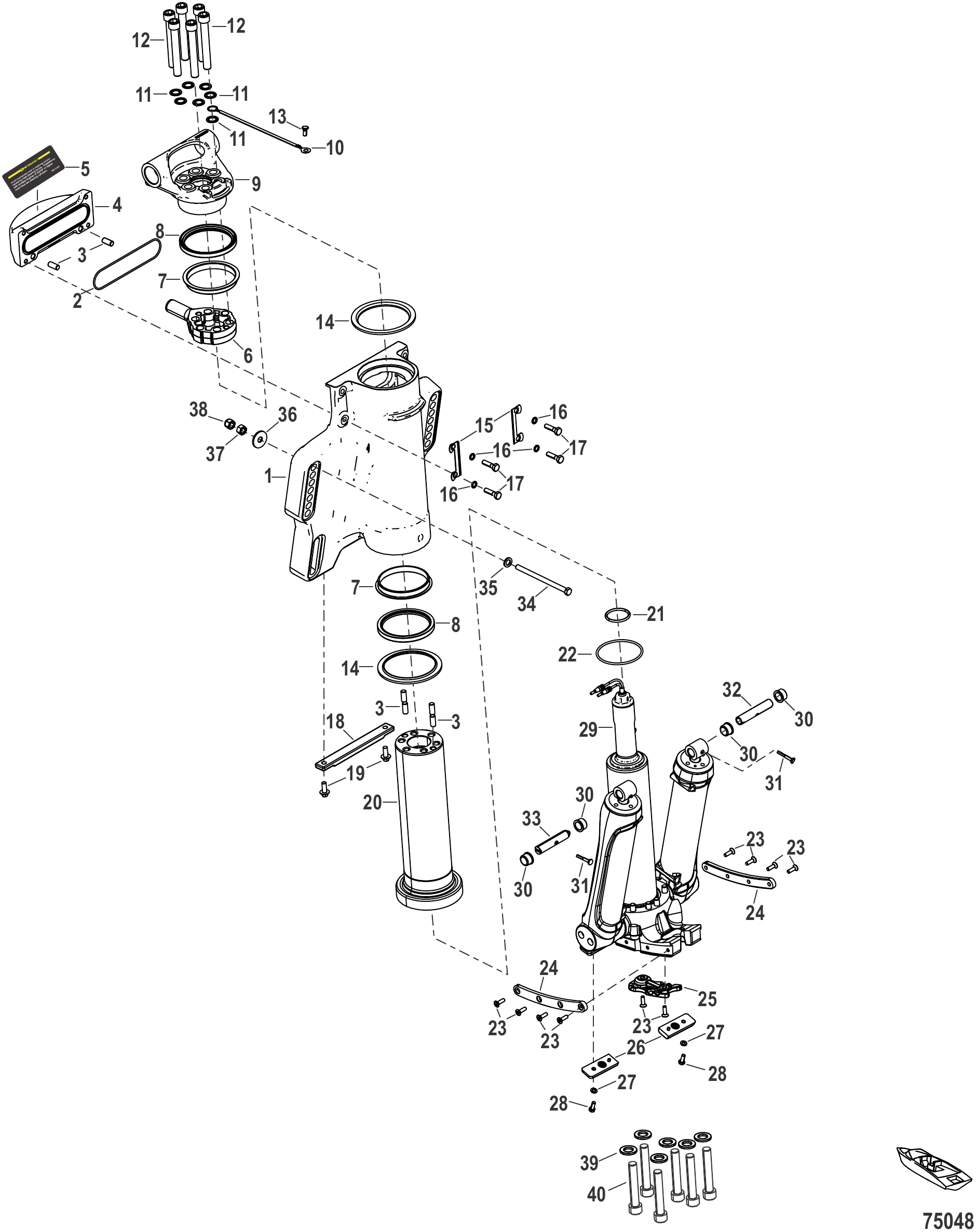 Power Trim/Transom Assembly Counter Rotation