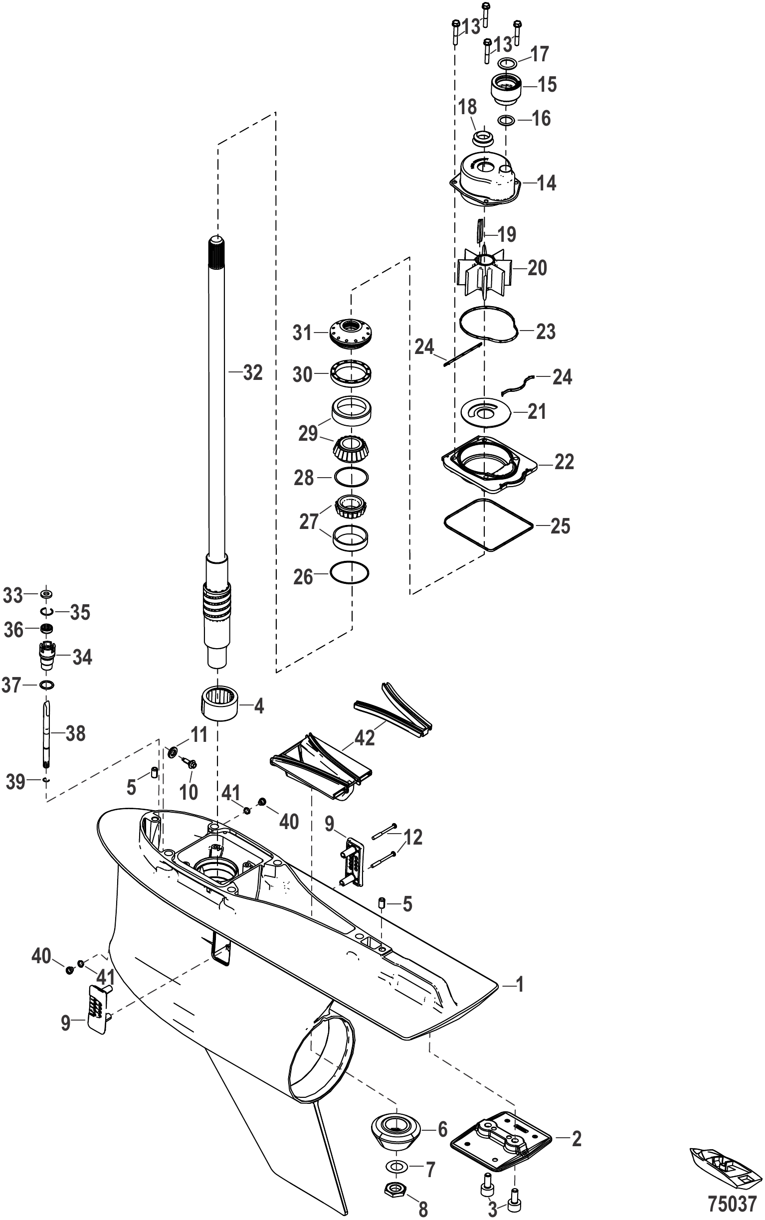 Gear Housing, Driveshaft, 6.44 Torpedo (2.08 Gear Ratio)
