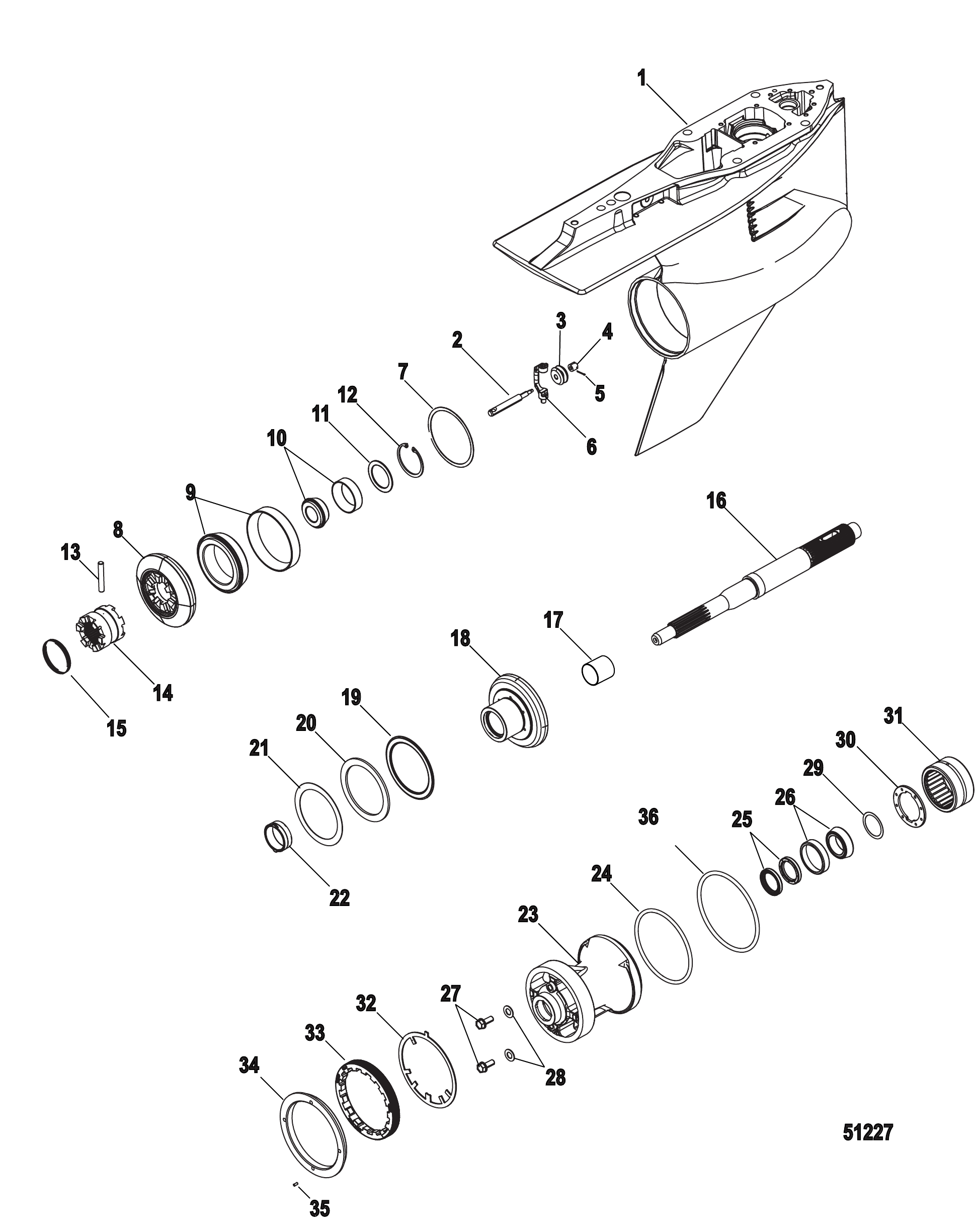 齿轮箱-近海重型螺旋桨轴-标准旋转 Gear Housing, Offshore HD Propeller Shaft-Standard Rotation