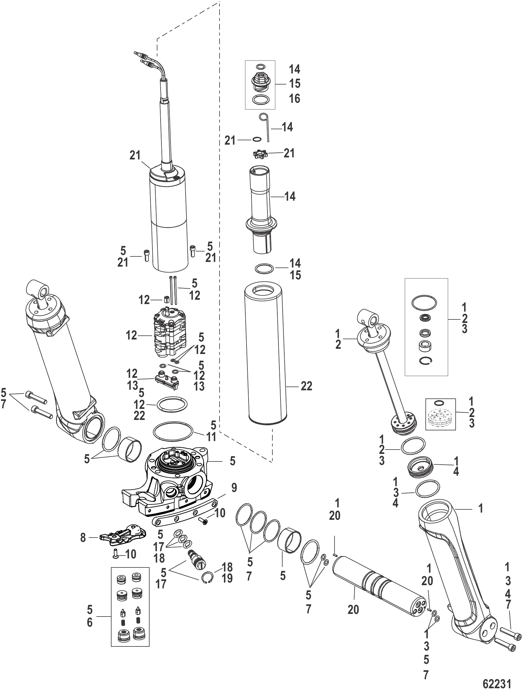 动力升降倾斜装置组件 880658T02 Power Trim Components 880658T02