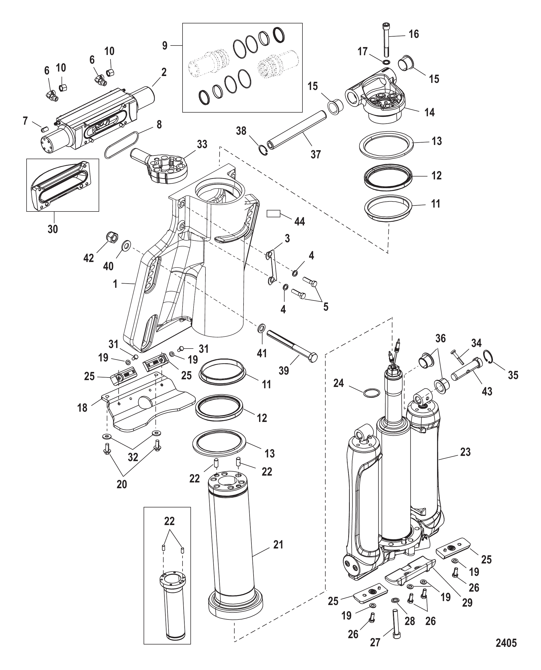动力升降/转向油缸 Power Trim/Steering Cylinder