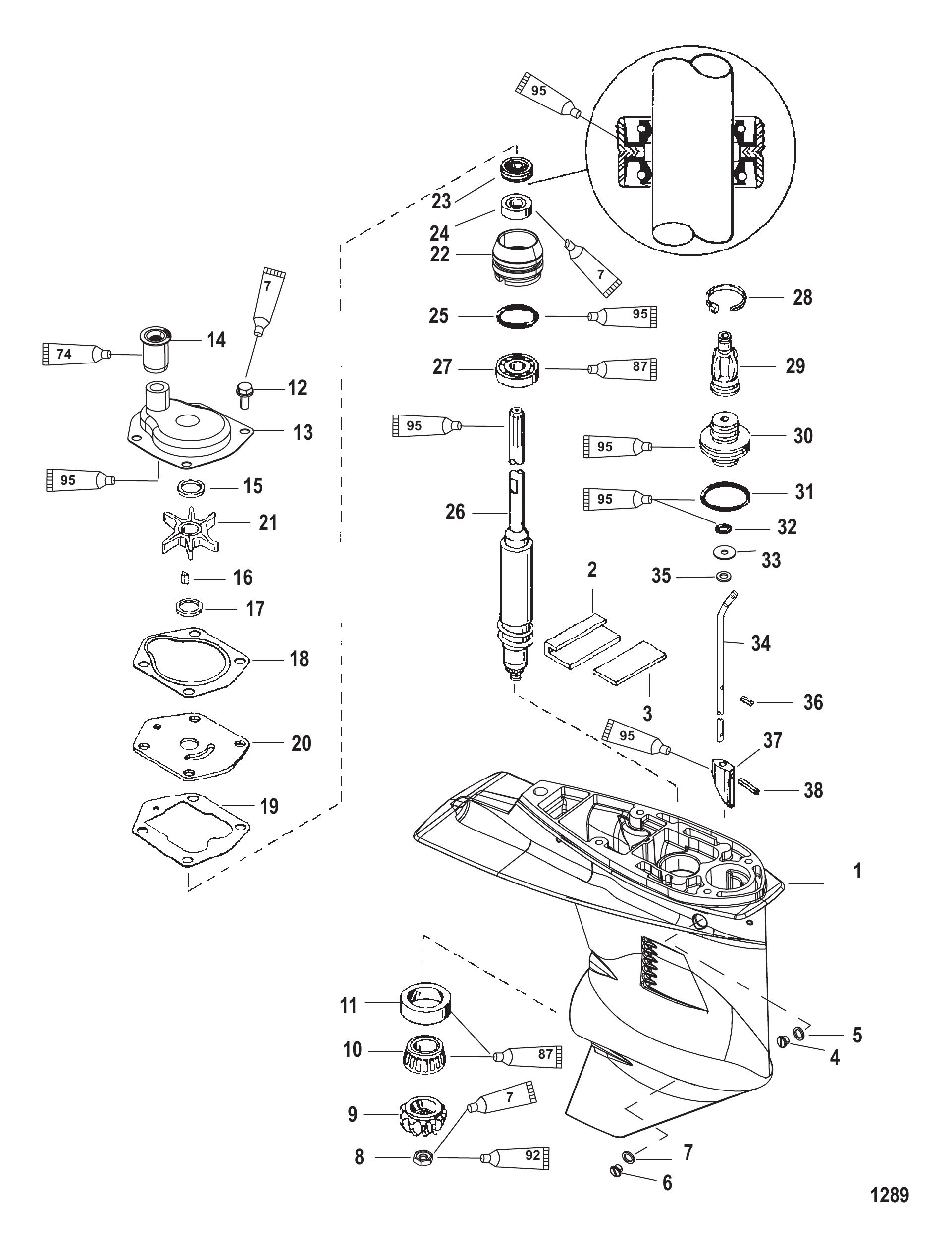 Gear Housing (Driveshaft-Short-2:1 Gear Ratio)