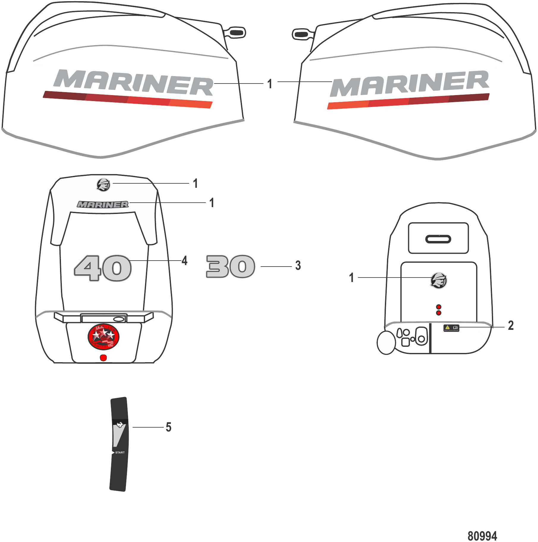 水星配件贴花 Accessories Decals Mariner