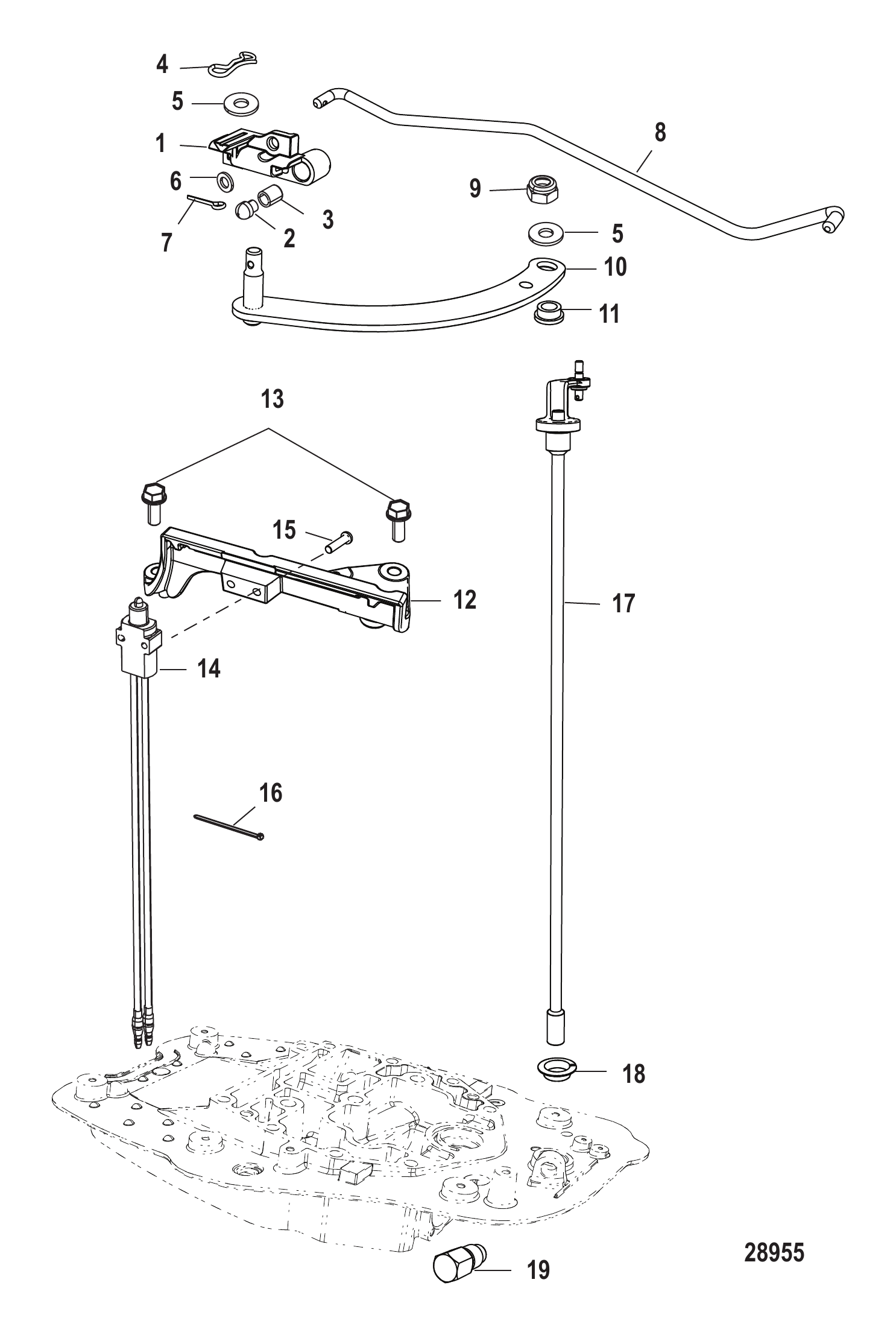 Shift Linkage Tiller, Design I-Shift Detent