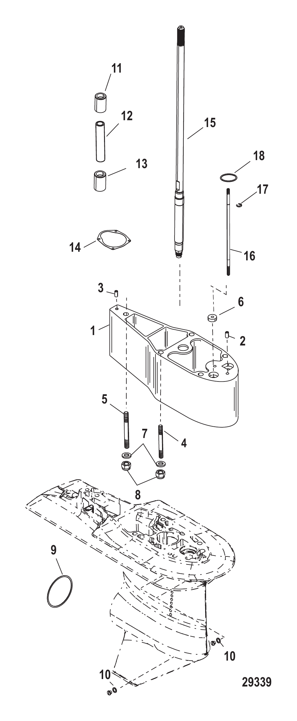 延伸套件传动轴壳体12092A20-大脚型 Extension Kit Driveshaft Housing 12092A20 - Bigfoot
