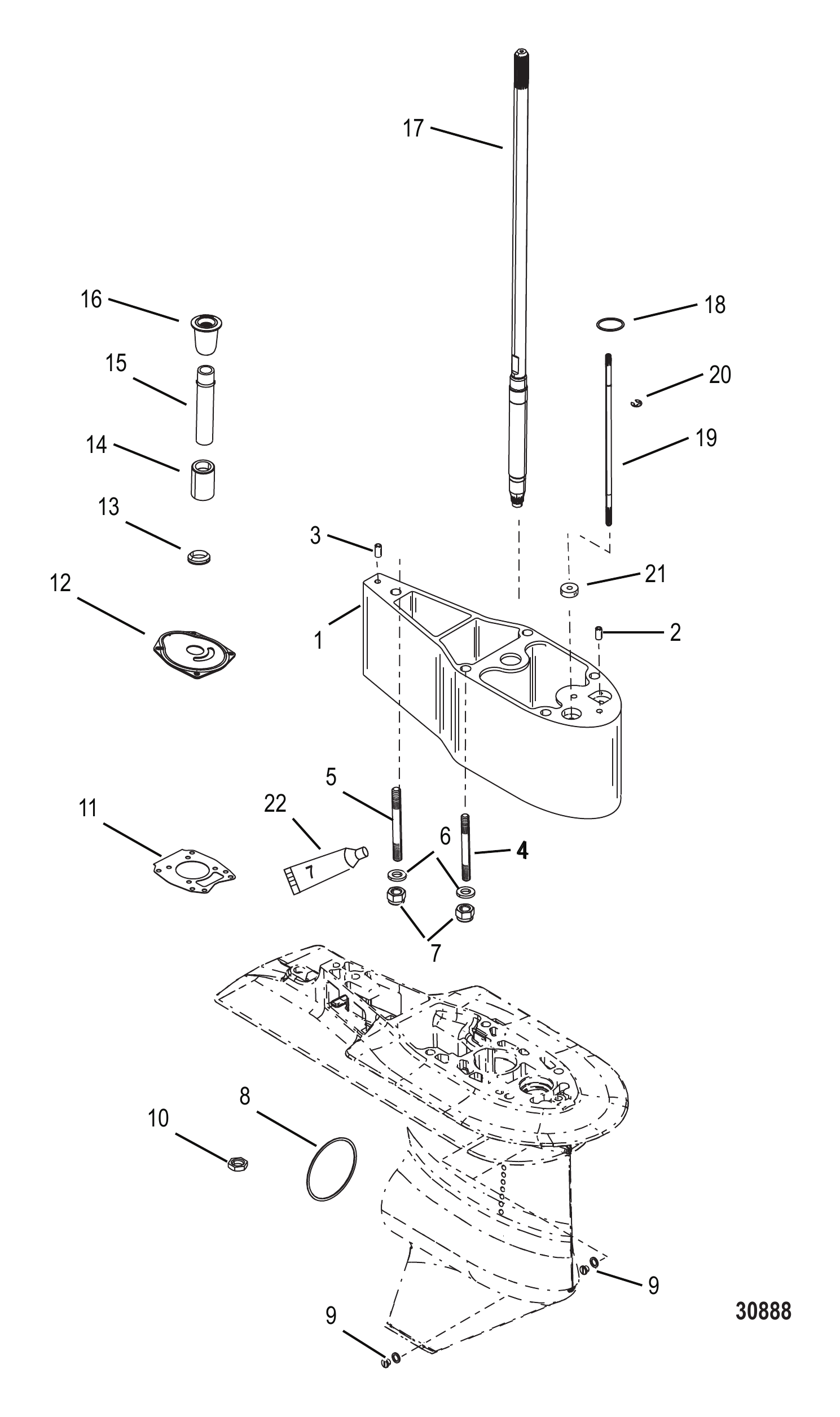 延伸套件-5英寸传动轴壳体(12092A20) Extension Kit - 5 Inch Driveshaft Housing (12092A20)