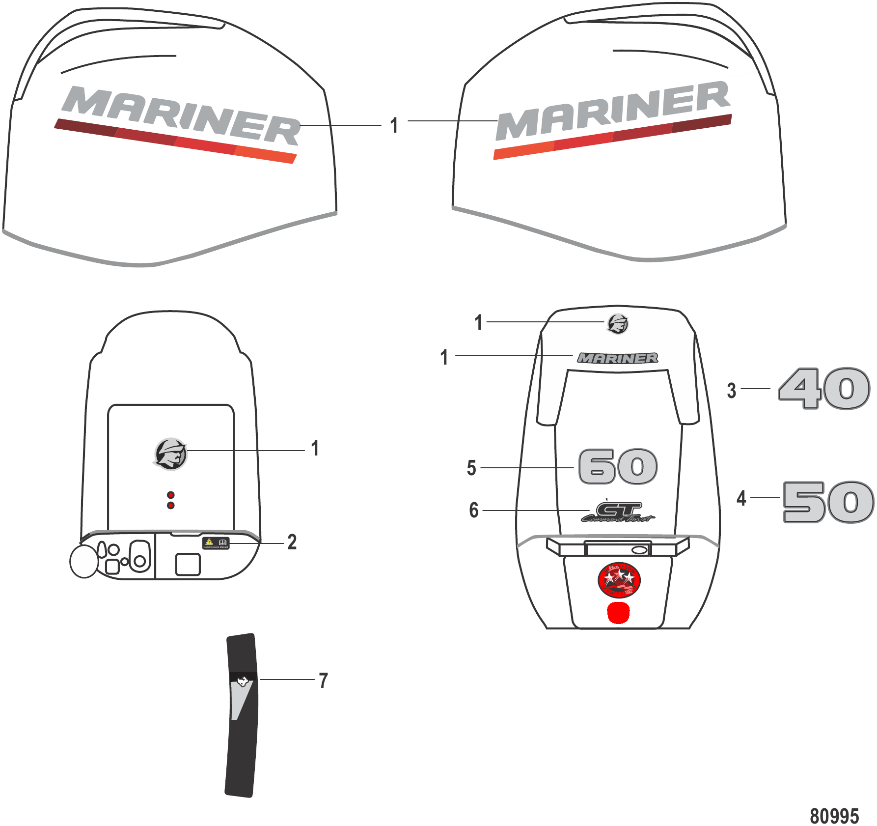 配件贴纸 Mariner Accessories Decal Mariner