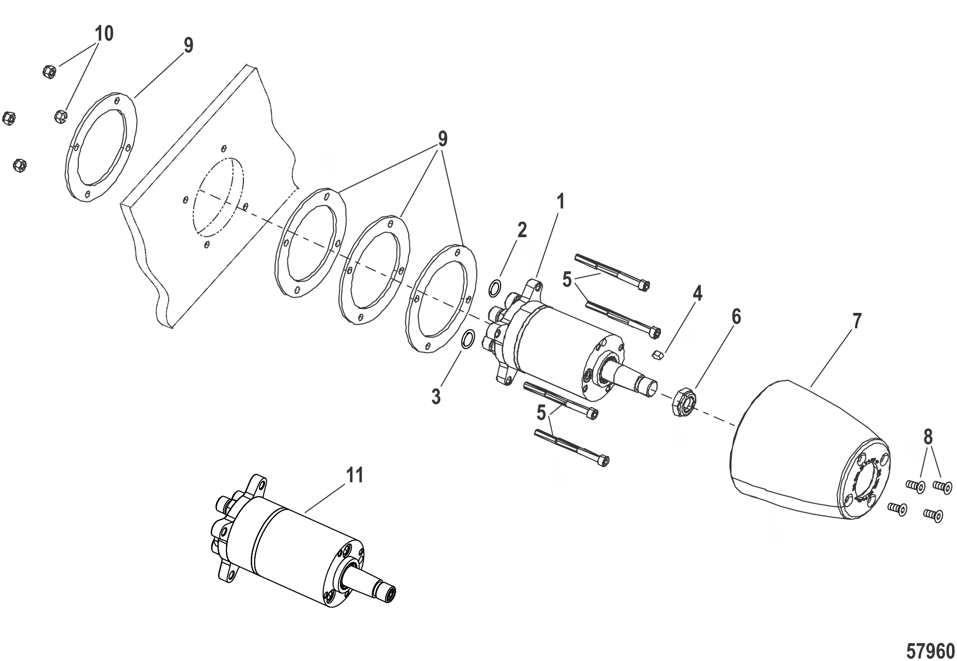 标准转向舵套件(892557A02, 892380A02, 892558A02) Steering Helm Kit-Standard (892557A02, 892380A02, 892558A02)