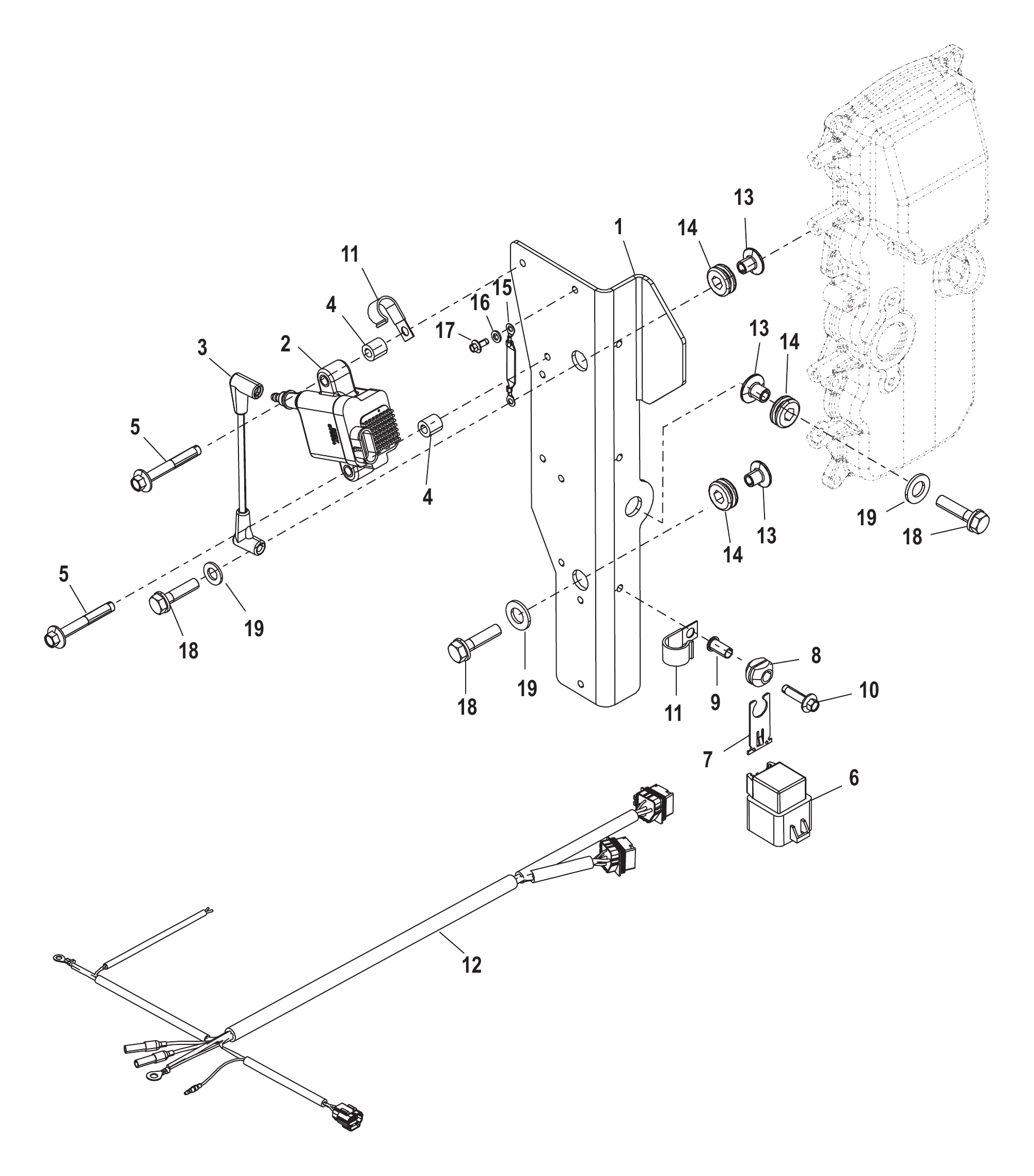线圈支架Bel-0P325500至0P400999 Coil Mounting Bel-0P325500 thru 0P400999