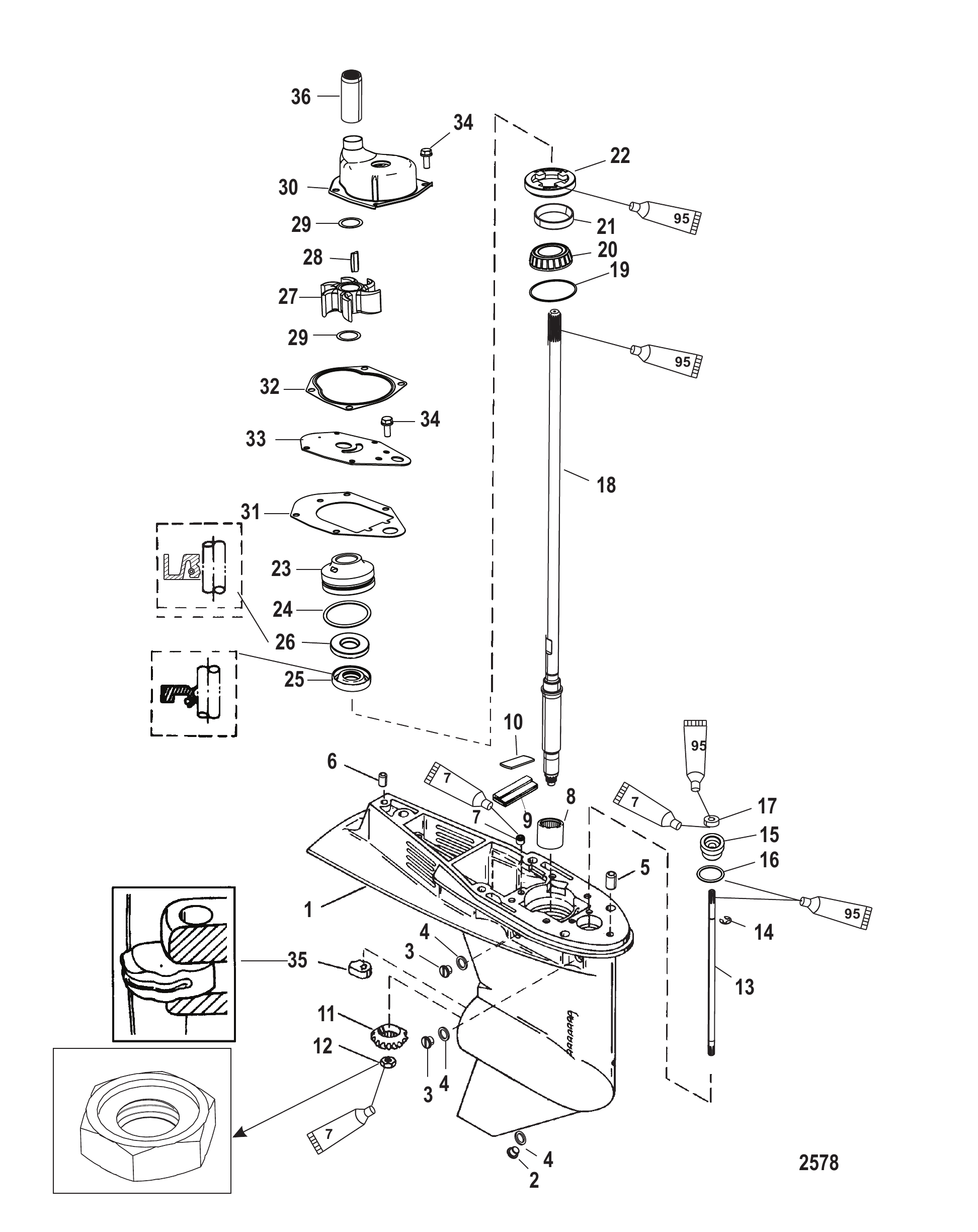 齿轮箱传动轴-1.83:1减速比 Gear Housing Driveshaft-1.83:1 Gear Ratio
