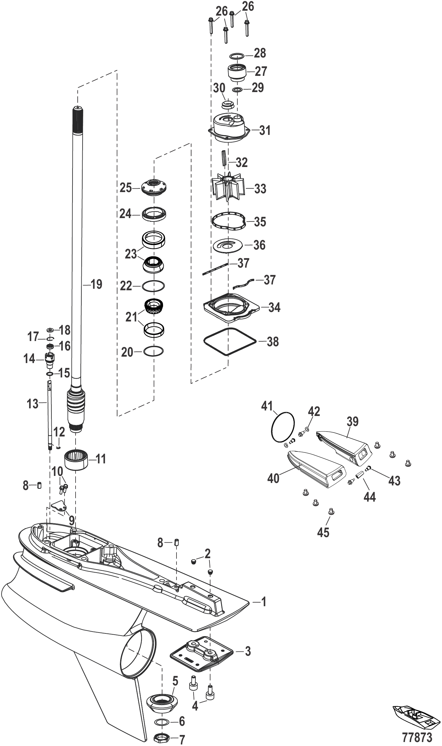Gear Housing, Joystick Piloting Driveshaft, R-Drive 1.60