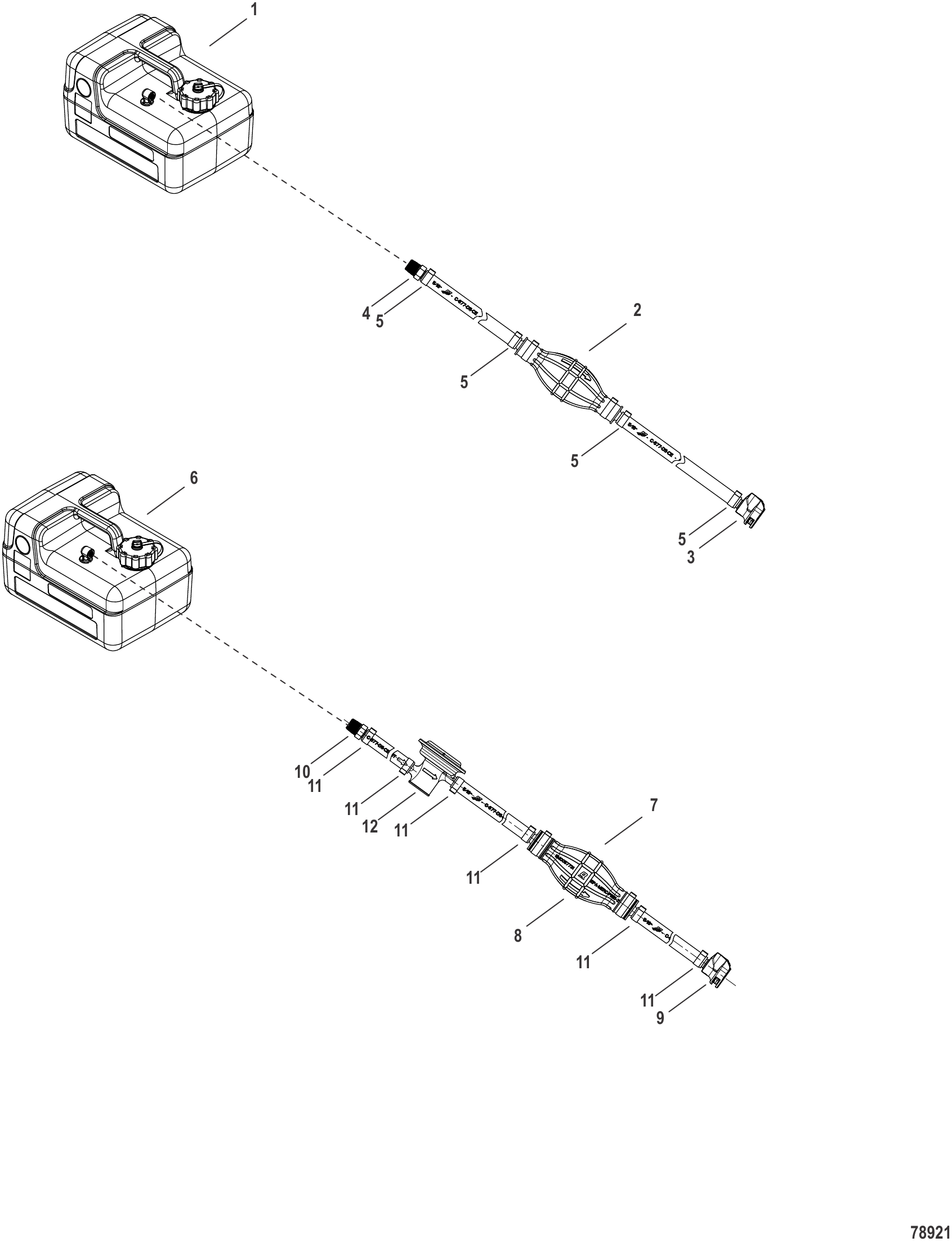 燃油箱总成和燃油管路国际/EPA选项 Fuel Tank Assembly and Fuel Lines International/EPA Options