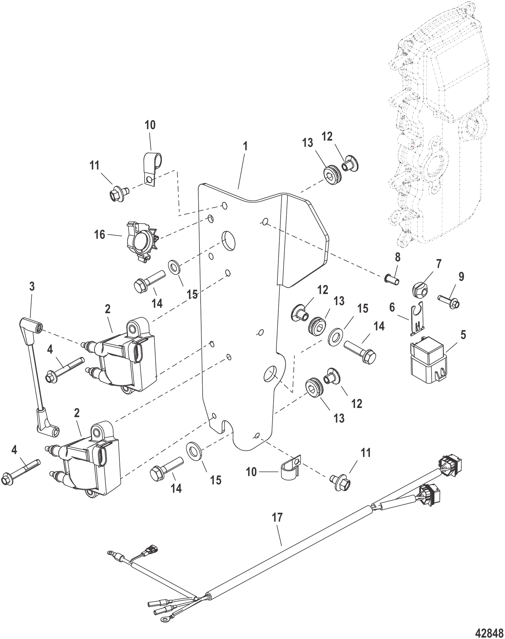 点火线圈支架 1C104424/0P560350 及以上 Ignition Coil Mounting 1C104424/0P560350 and Up
