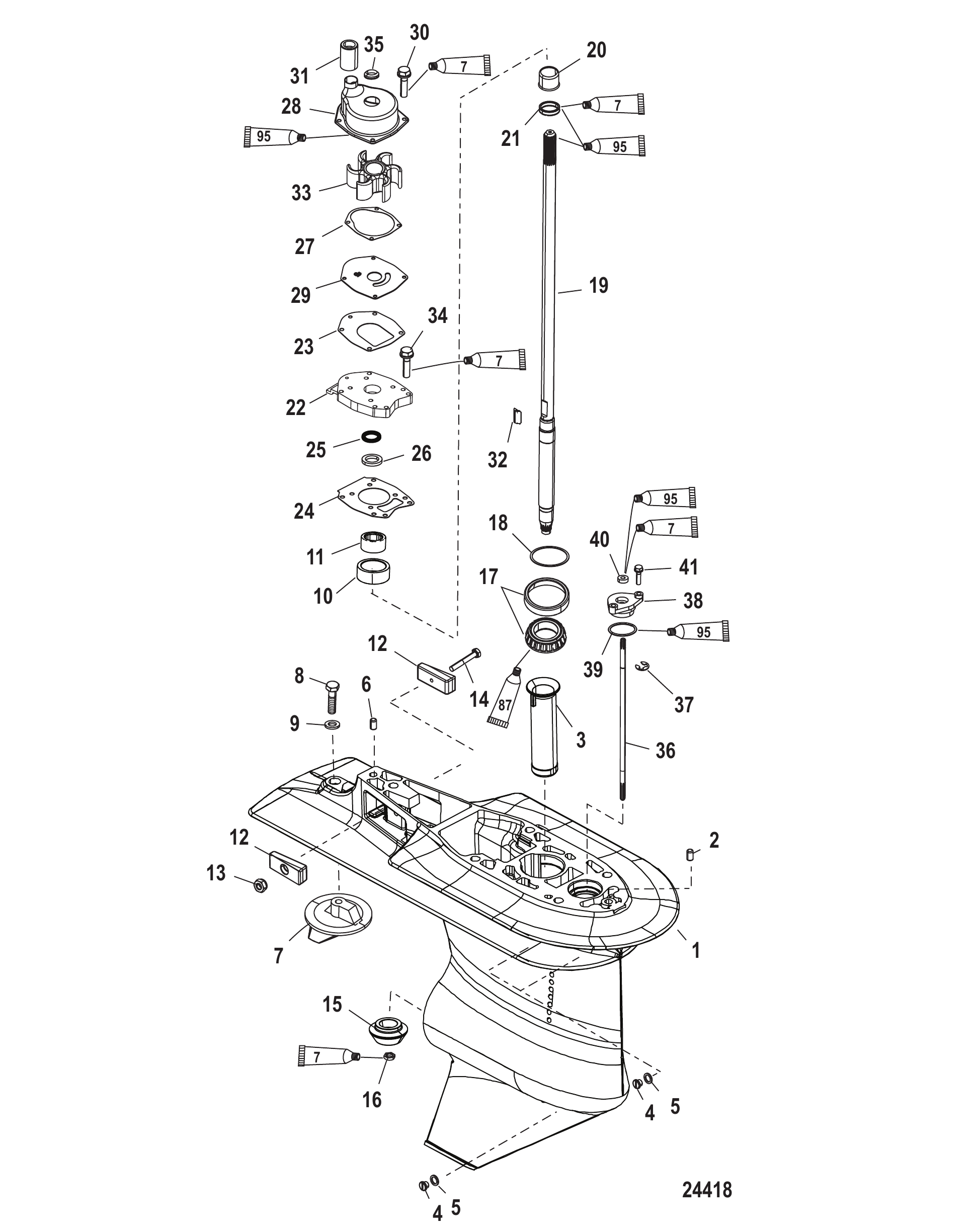 齿轮箱驱动轴-2.33:1减速比 Gear Housing Driveshaft - 2.33:1 Gear Ratio
