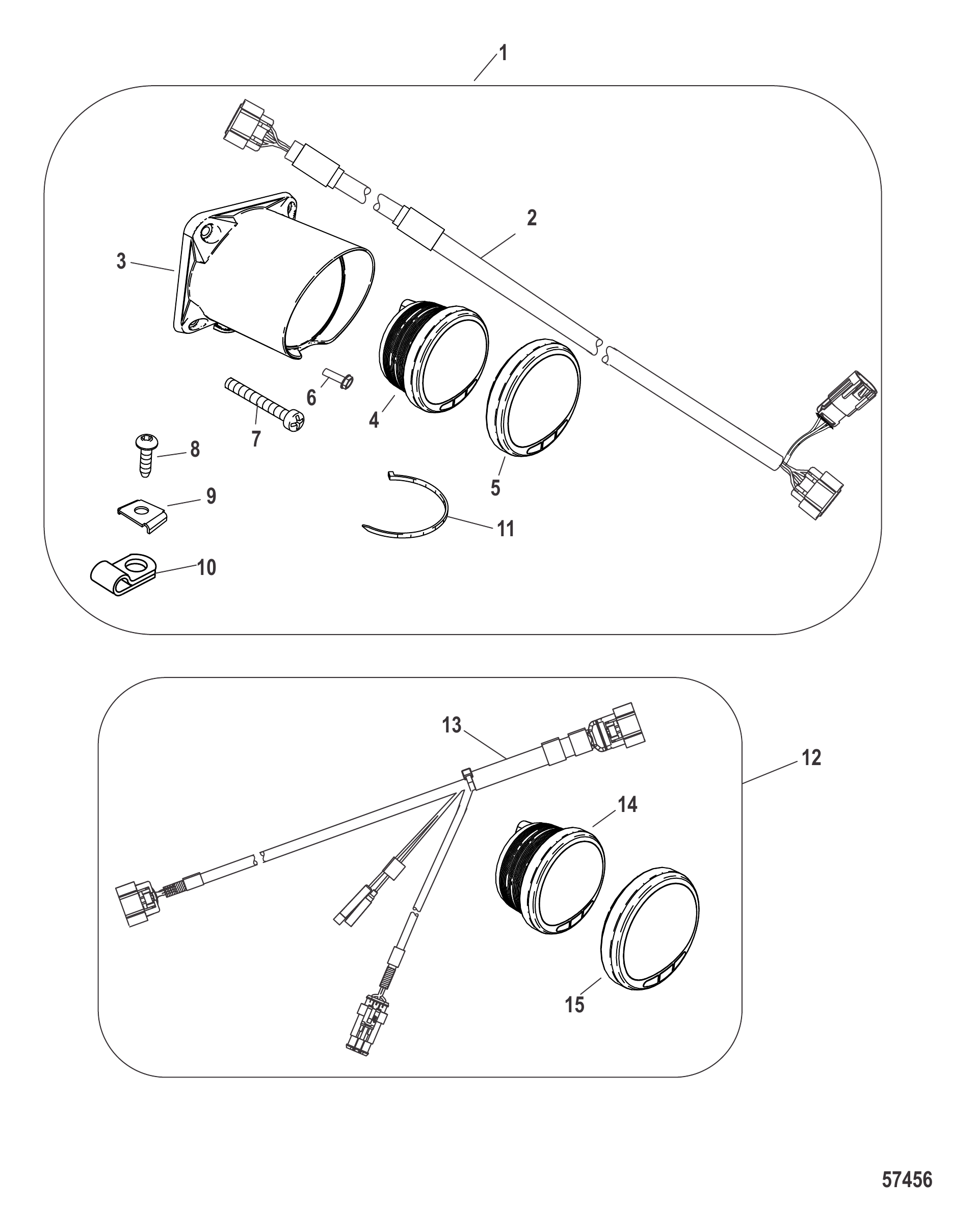 转速表套件(艉板与舵机安装) Tachometer Kits Transom and Helm Mount