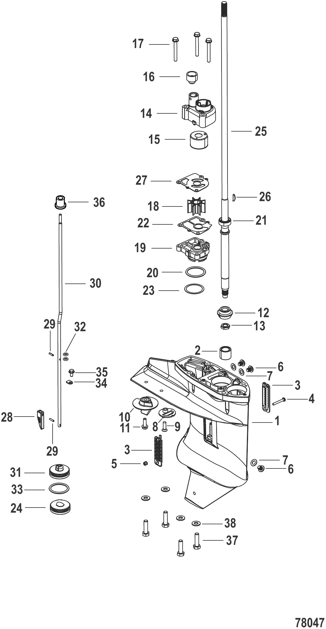 齿轮箱传动轴强力推力型 Gear Housing Driveshaft Command Thrust