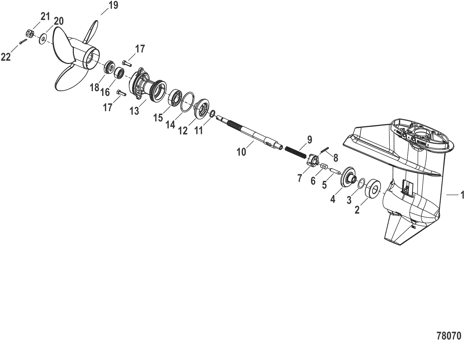 齿轮箱螺旋桨轴标准型 Gear Housing Propeller Shaft, Standard