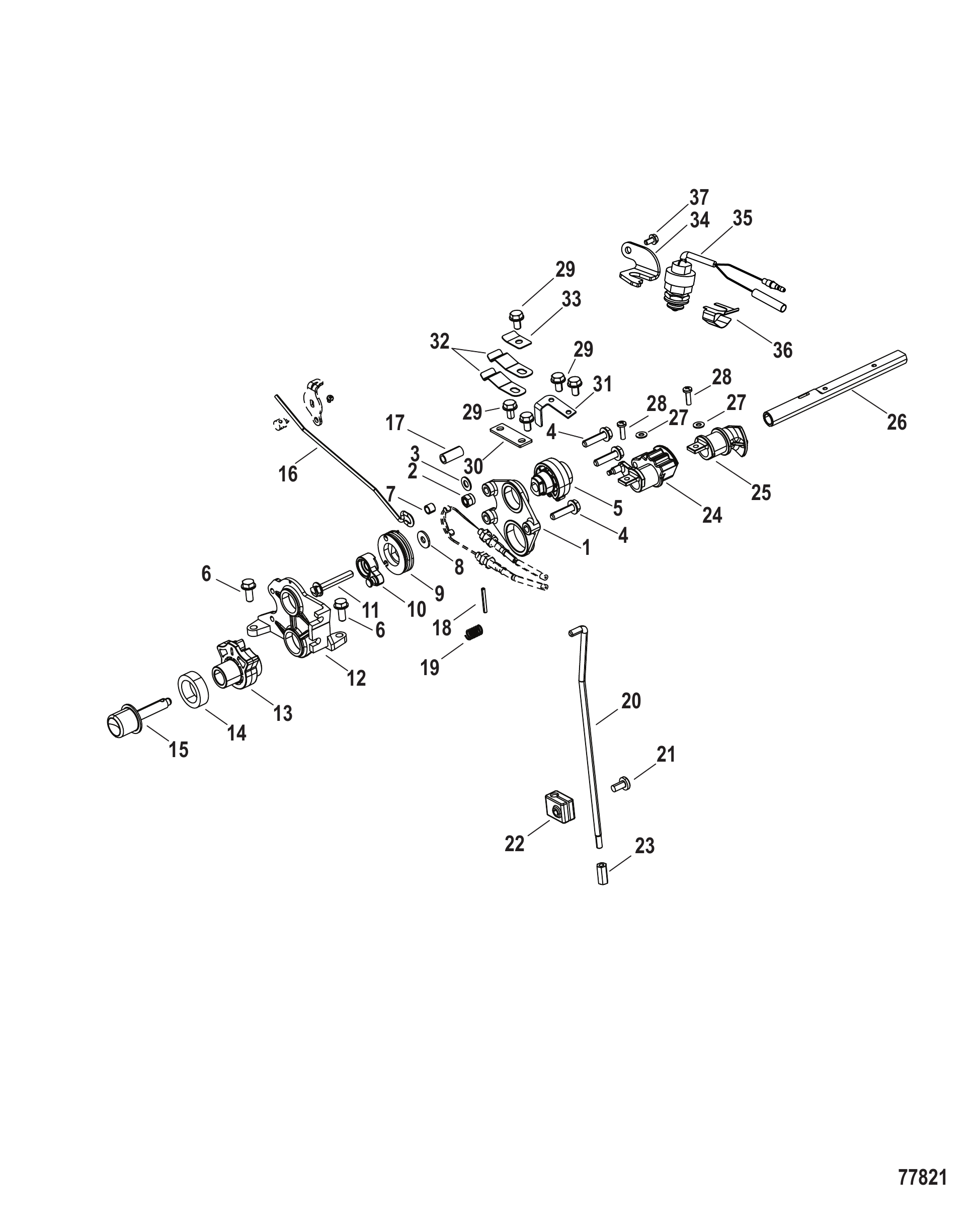 舵柄换挡系统 Shifting System Tiller