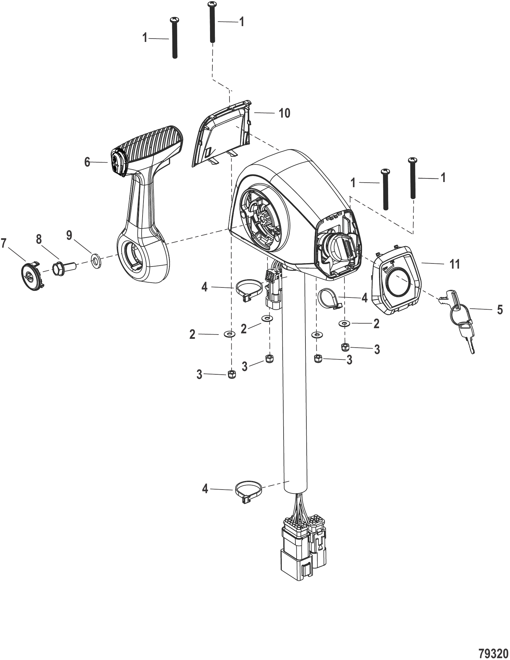 附件 遥控 - DTS- 控制台安装 - 带配平 - 8M0189660 Accessories Remote Control - DTS- Console Mount - With Trim - 8M0189660