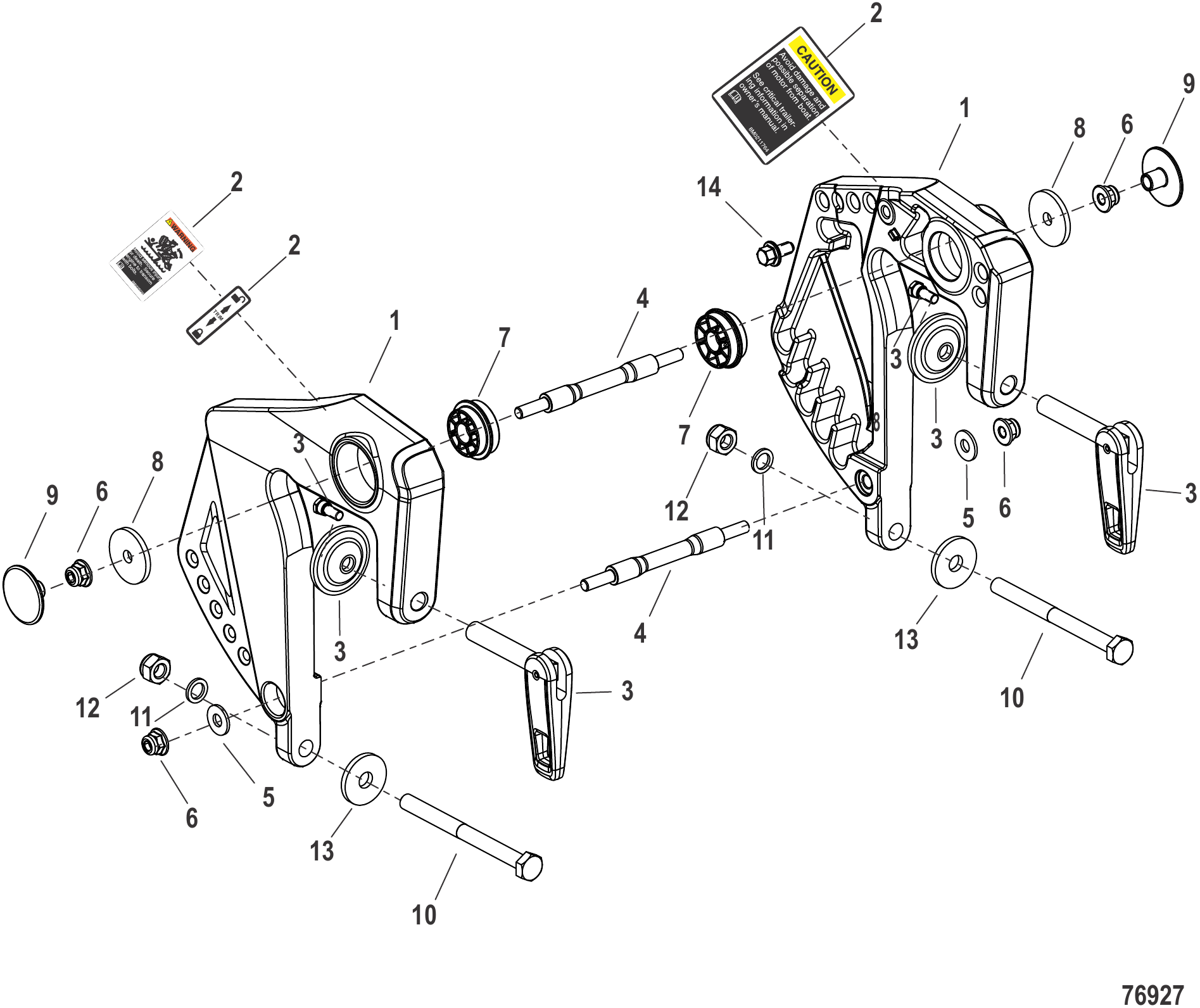 夹紧支架 舵柄型号 Clamp Brackets Tiller Handle Models