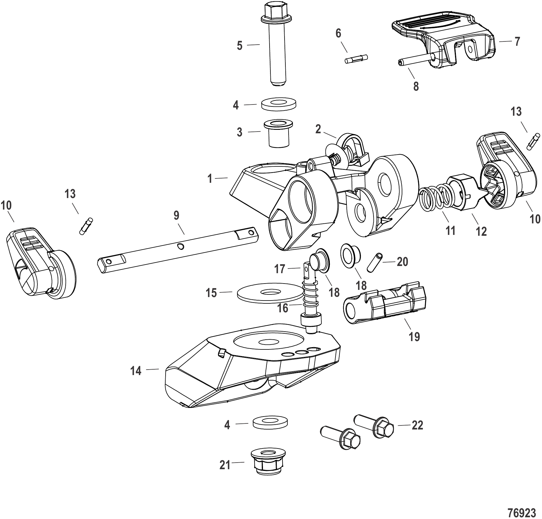 转向支架 舵柄型号 Steering Bracket, Tiller Handle Models