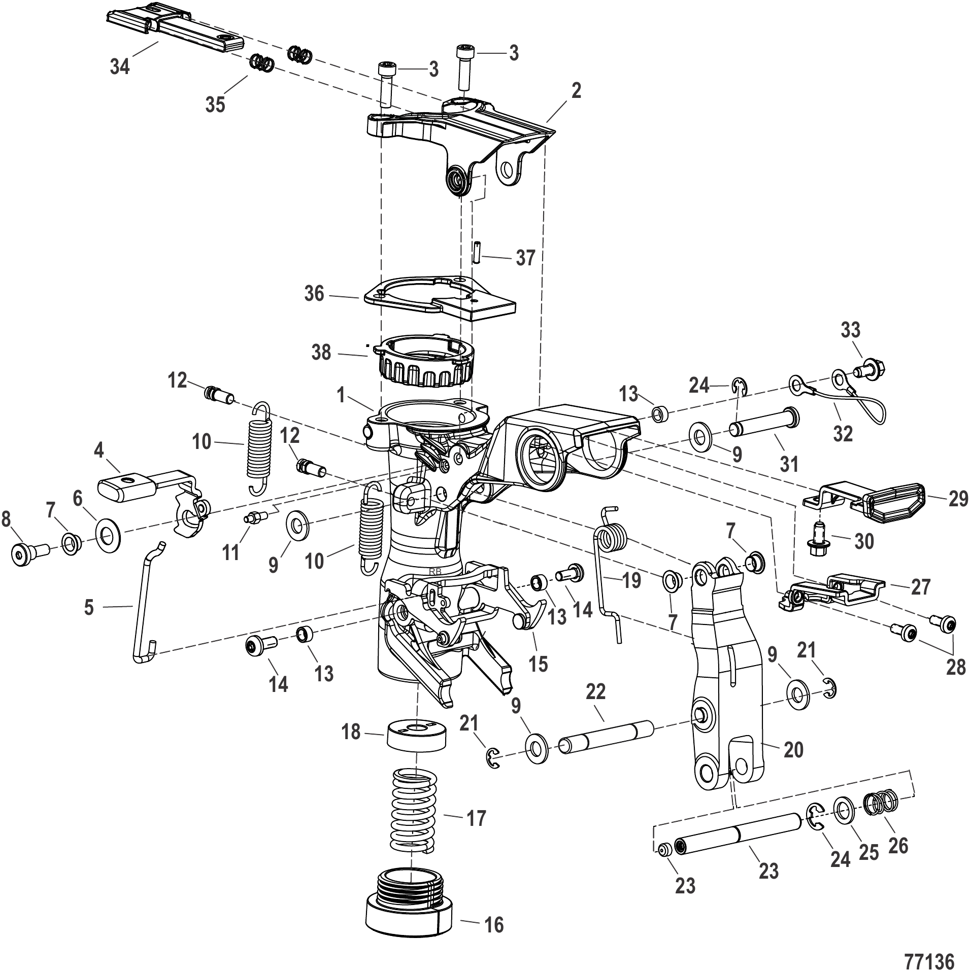 旋转支架 舵柄型号 Swivel Bracket Tiller Handle Models