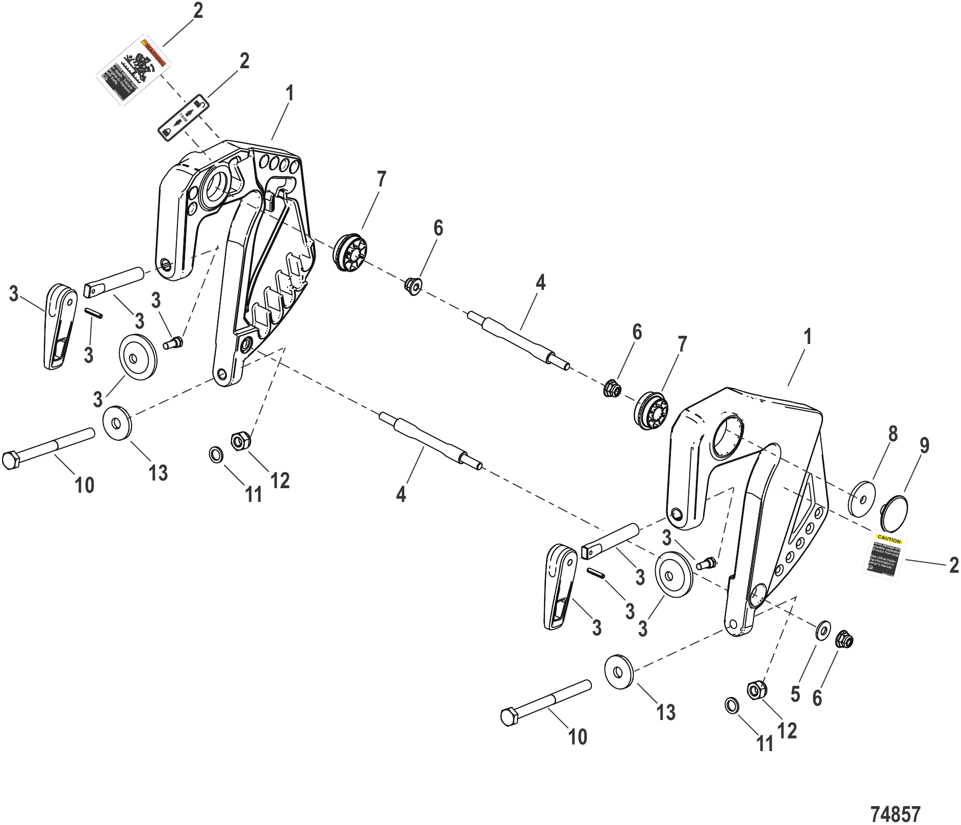 夹紧支架 舵柄型号 Clamp Brackets Tiller Handle Models