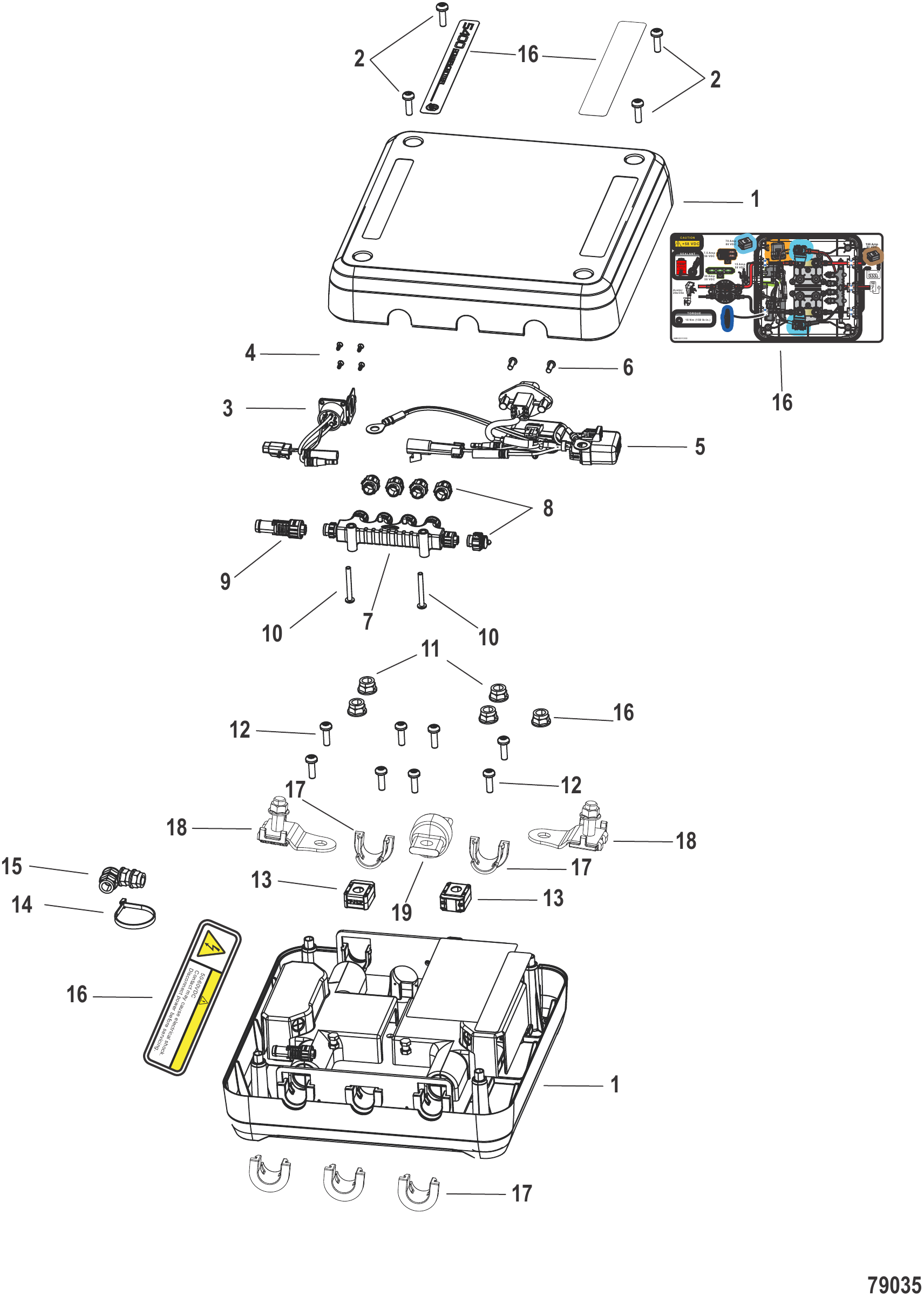 电源中心组件 5400 Wh, 75e和110e型号 Power Center Components 5400 Wh, 75e and 110e Models