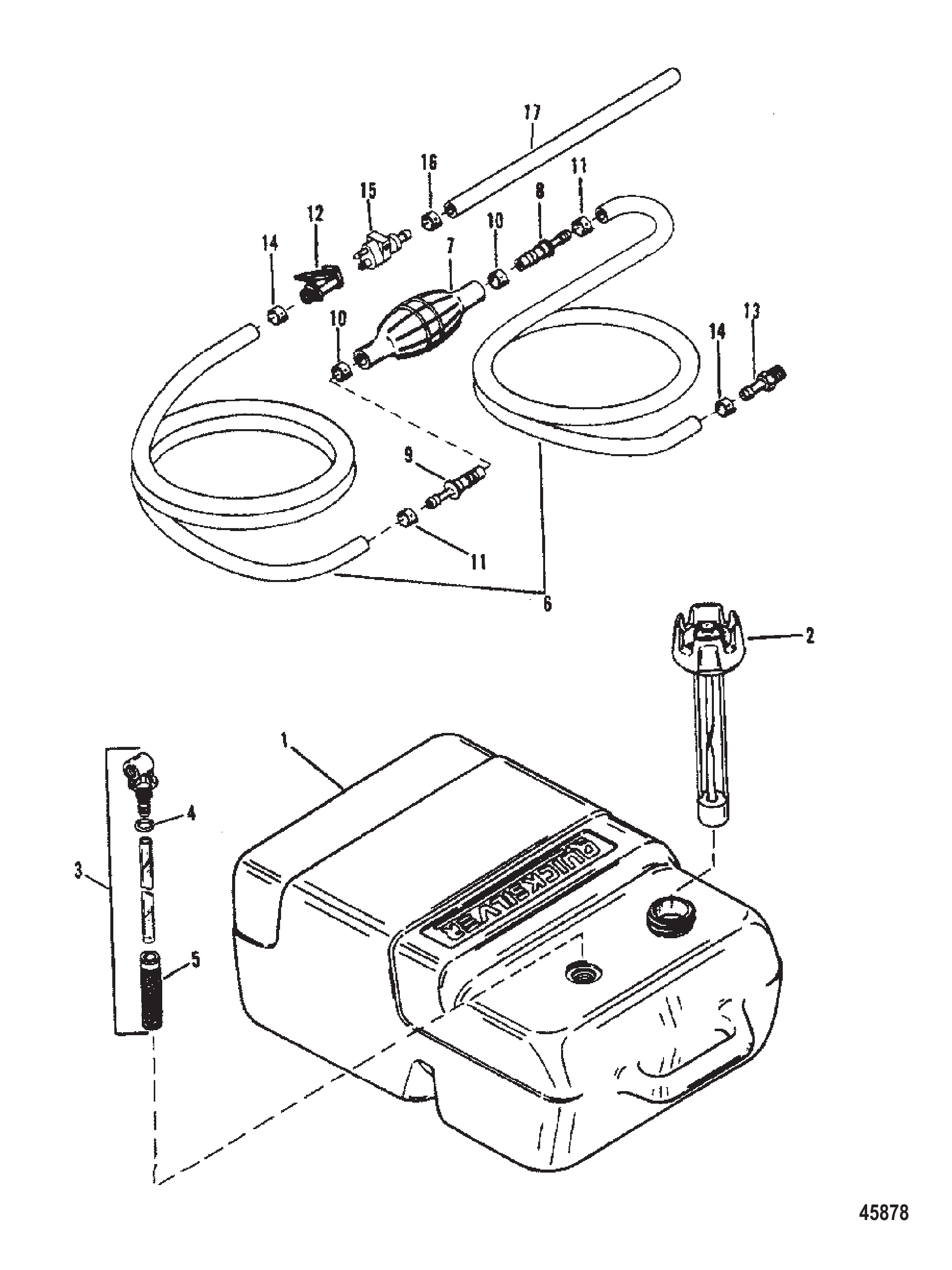 燃油箱与油管（塑料6.6加仑） Fuel Tank and Fuel Line (Plastic 6.6 Gallon)