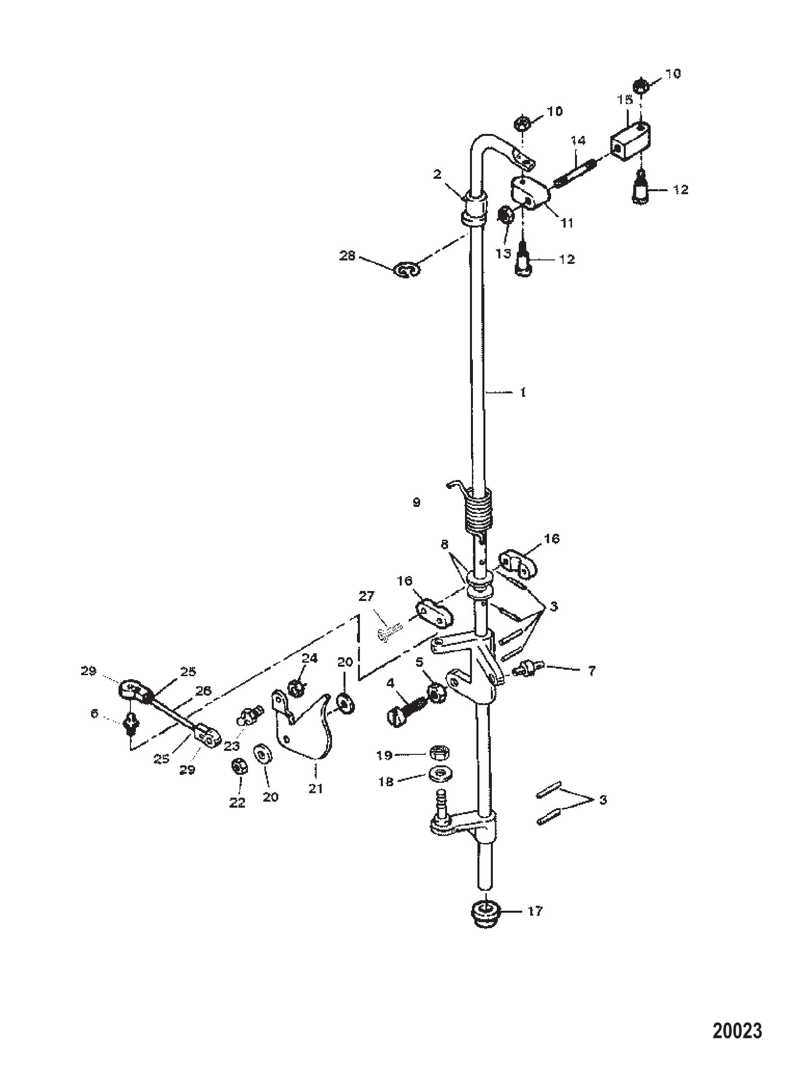 塔轴与油门联动装置 Towershaft And Throttle Linkage